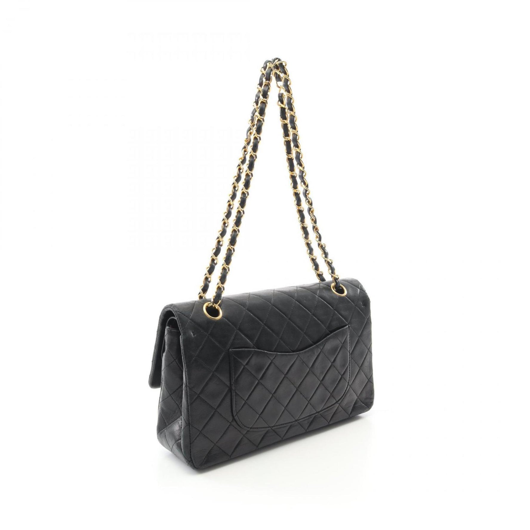 CHANEL Matelasse Double Flap Shoulder Bag in Lambskin Leather