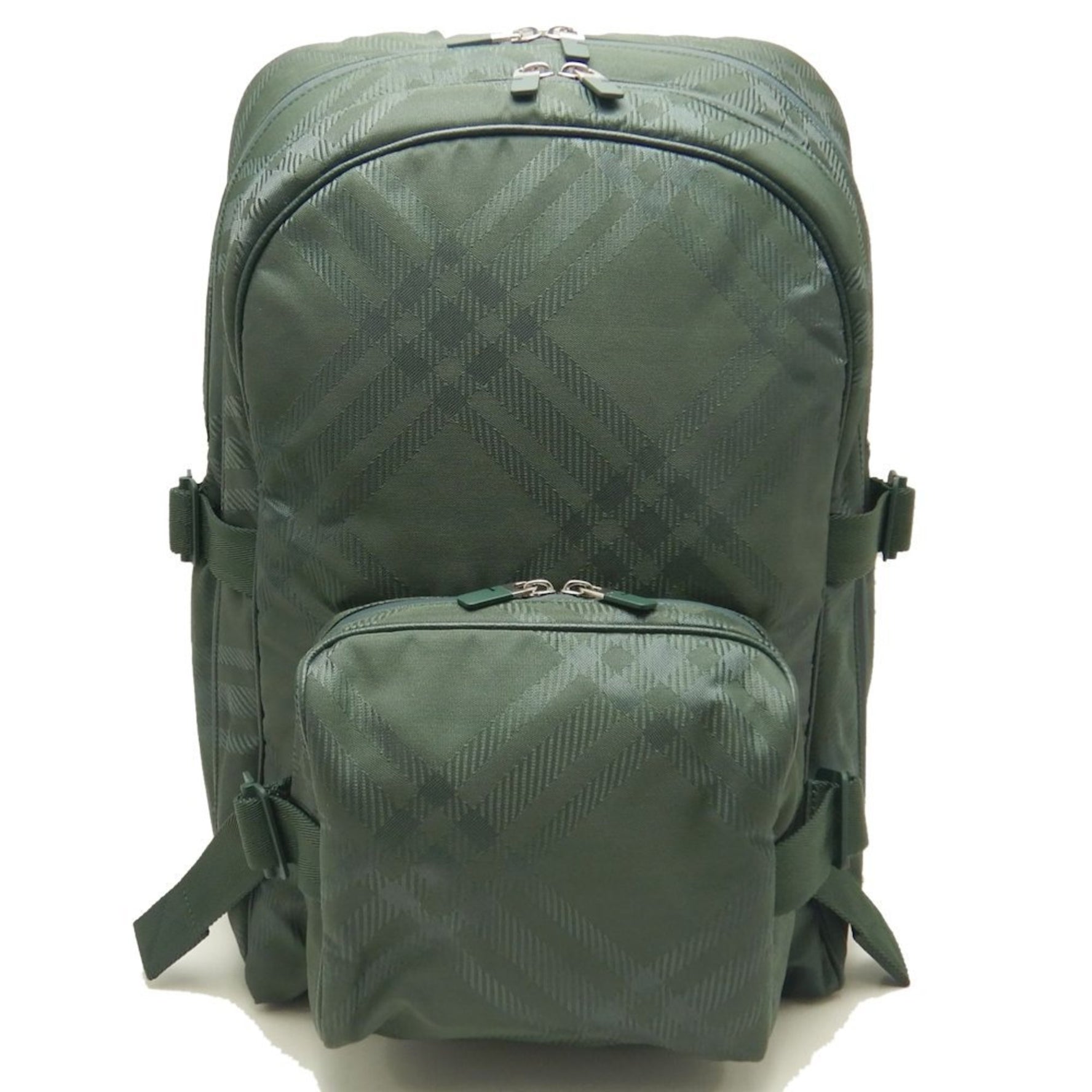 BURBERRY Backpack Check Jacquard Nylon VINE