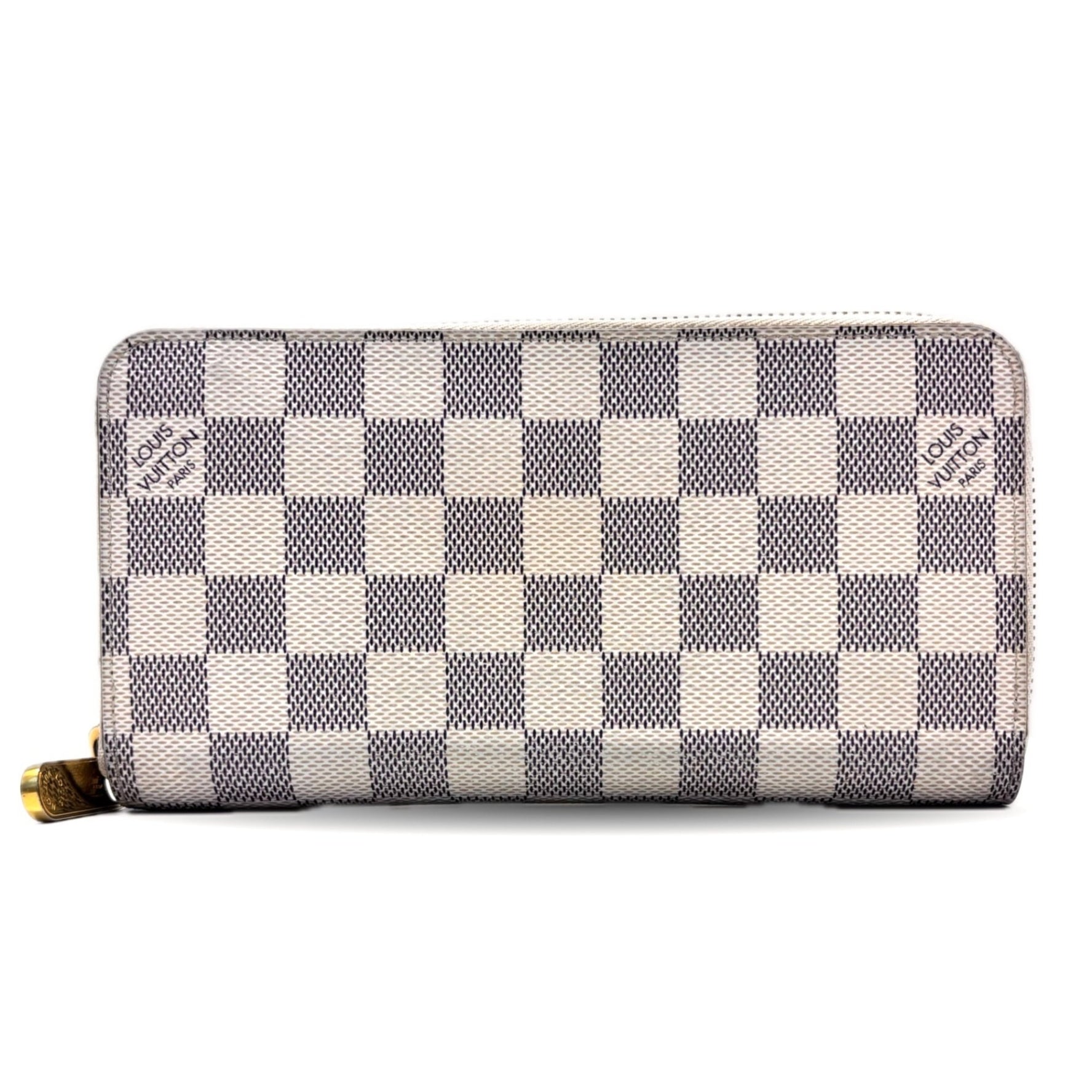 Louis Vuitton Zippy Wallet Damier Azur Round Long PVC RFID