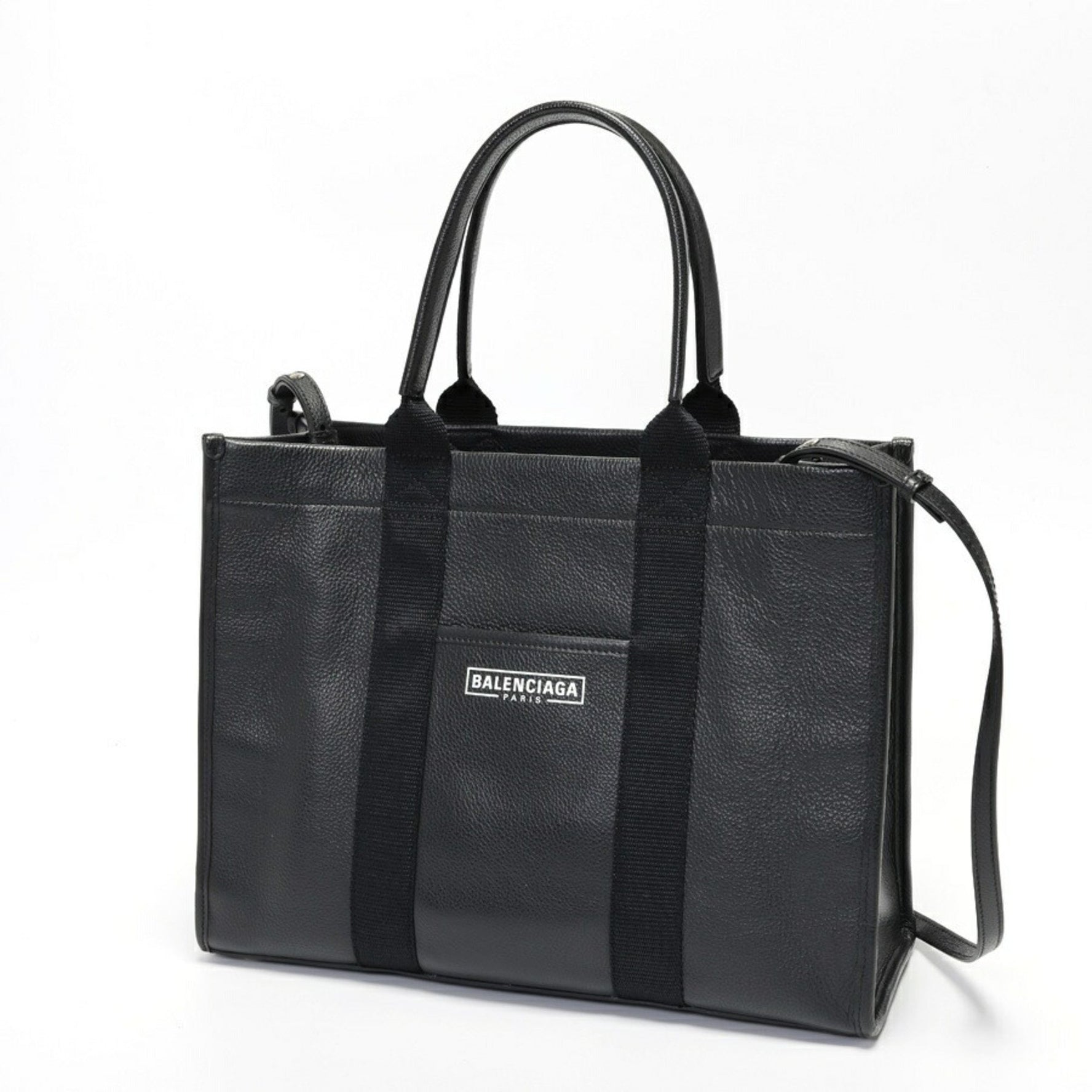 BALENCIAGA Hardware Tote Bag Leather Black E-157504