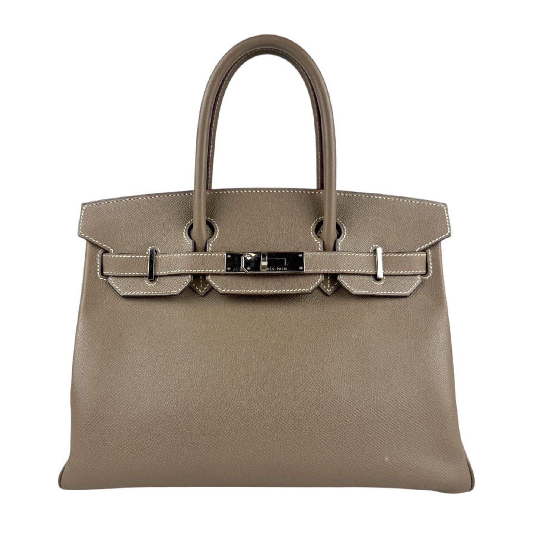 Hermes Hermès Birkin 30 handbag in Epsom leather, silver, women's, z6195