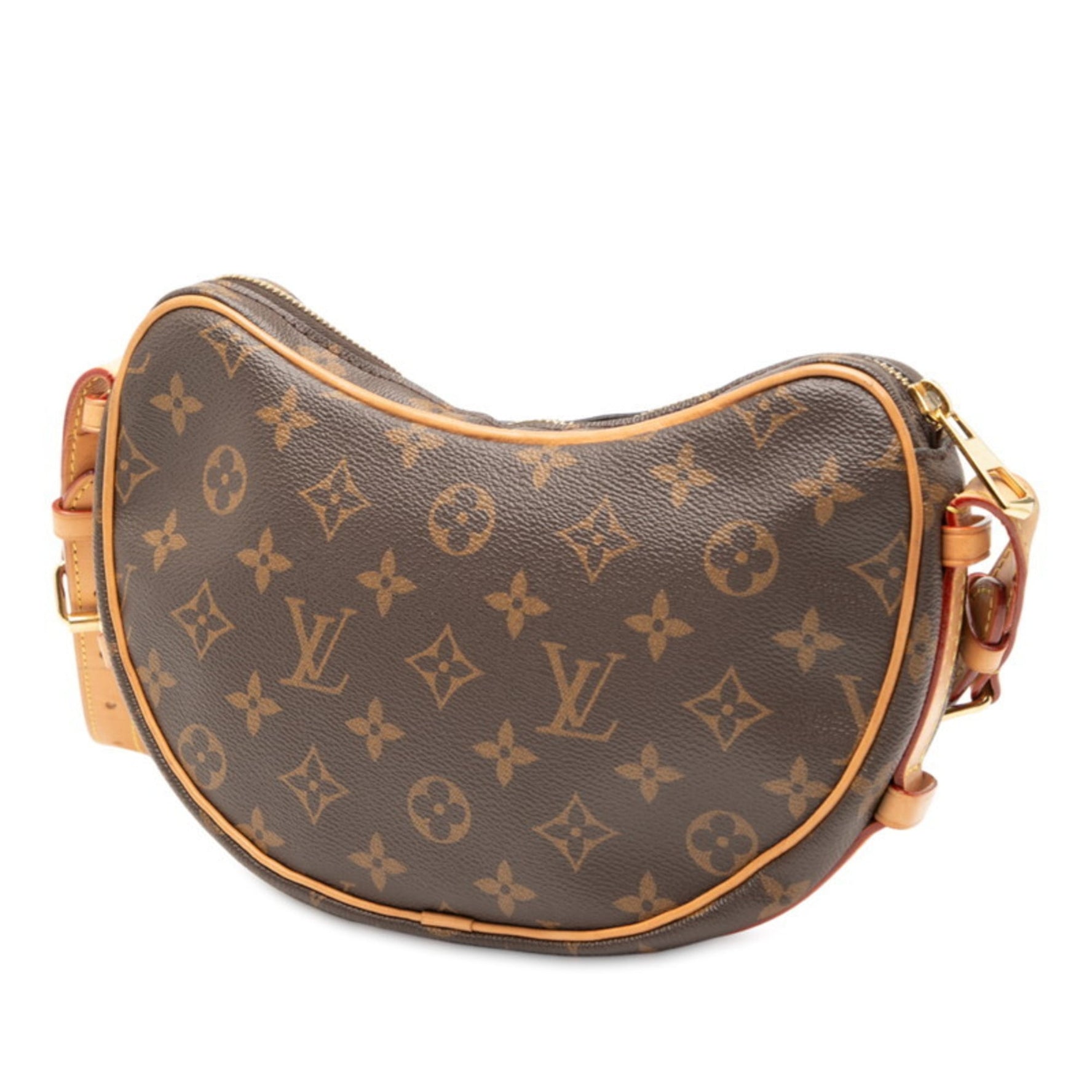Louis Vuitton Monogram Croissant Shoulder Bag Brown Leather LOUIS VUITTON