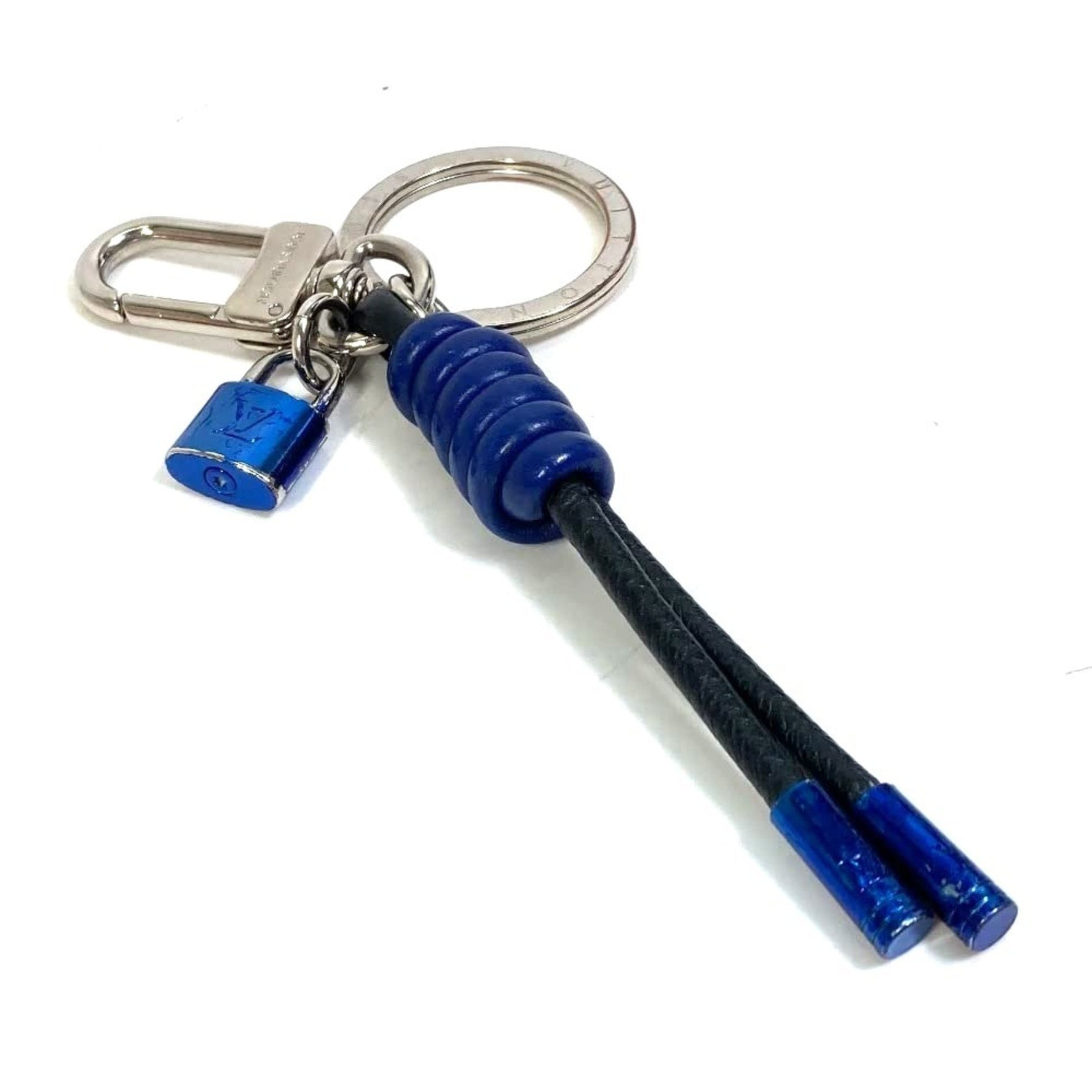 LOUIS VUITTON M61713 Porte-Clés Knot Lock Bag Charm Keychain Leather Men's Blue