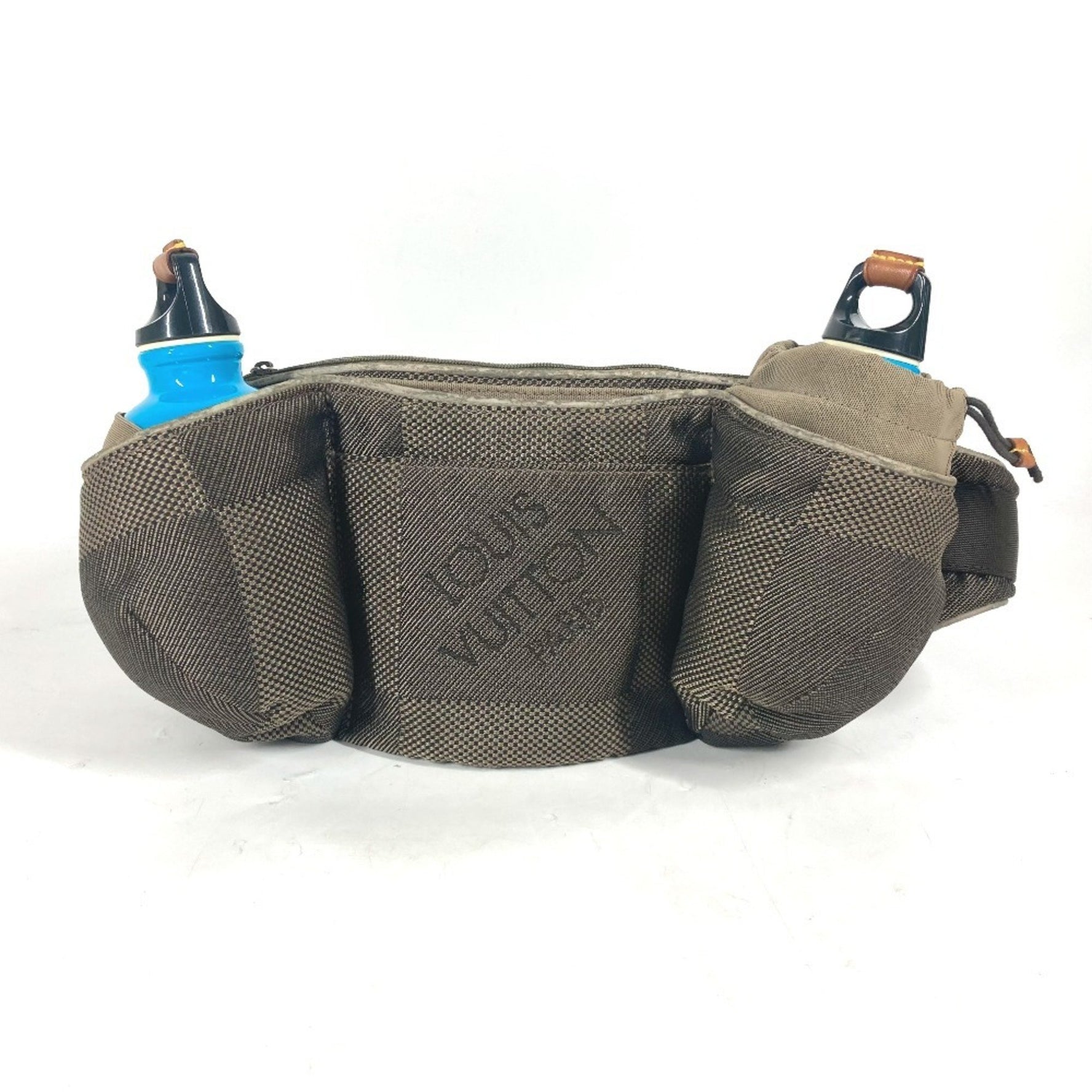 LOUIS VUITTON M93211 Damier Geant Santur Jogging Belt Bag with 2 Water Bottles Body Canvas Men's Beige