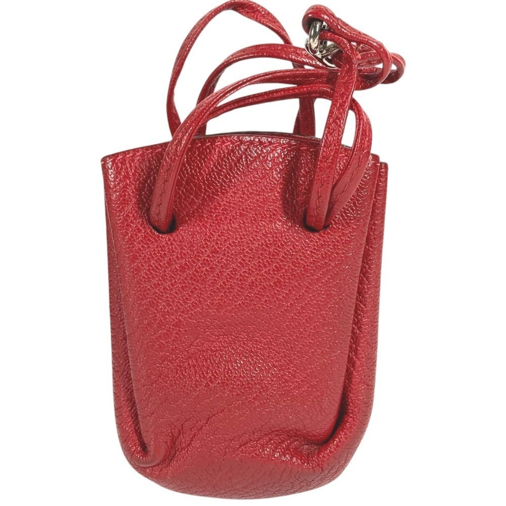 HERMES Vespa pouch, small accessory case, mini bag, drawstring leather, red