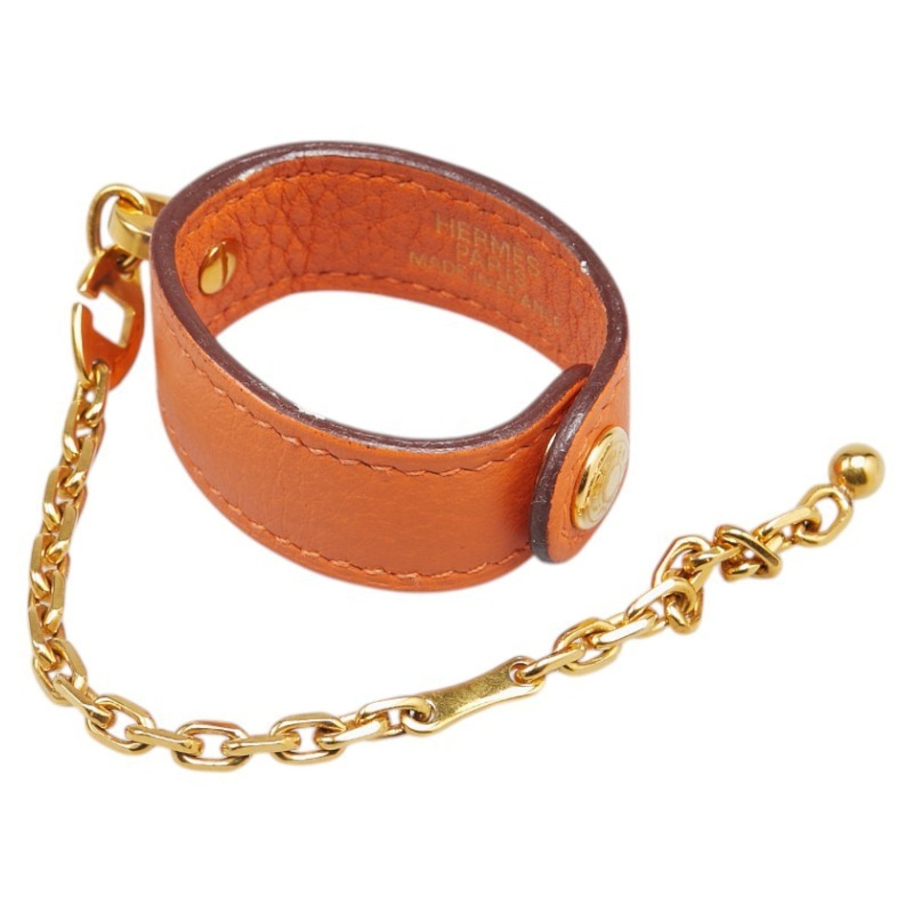 Hermes Glove Holder Orange Leather Women's HERMES
