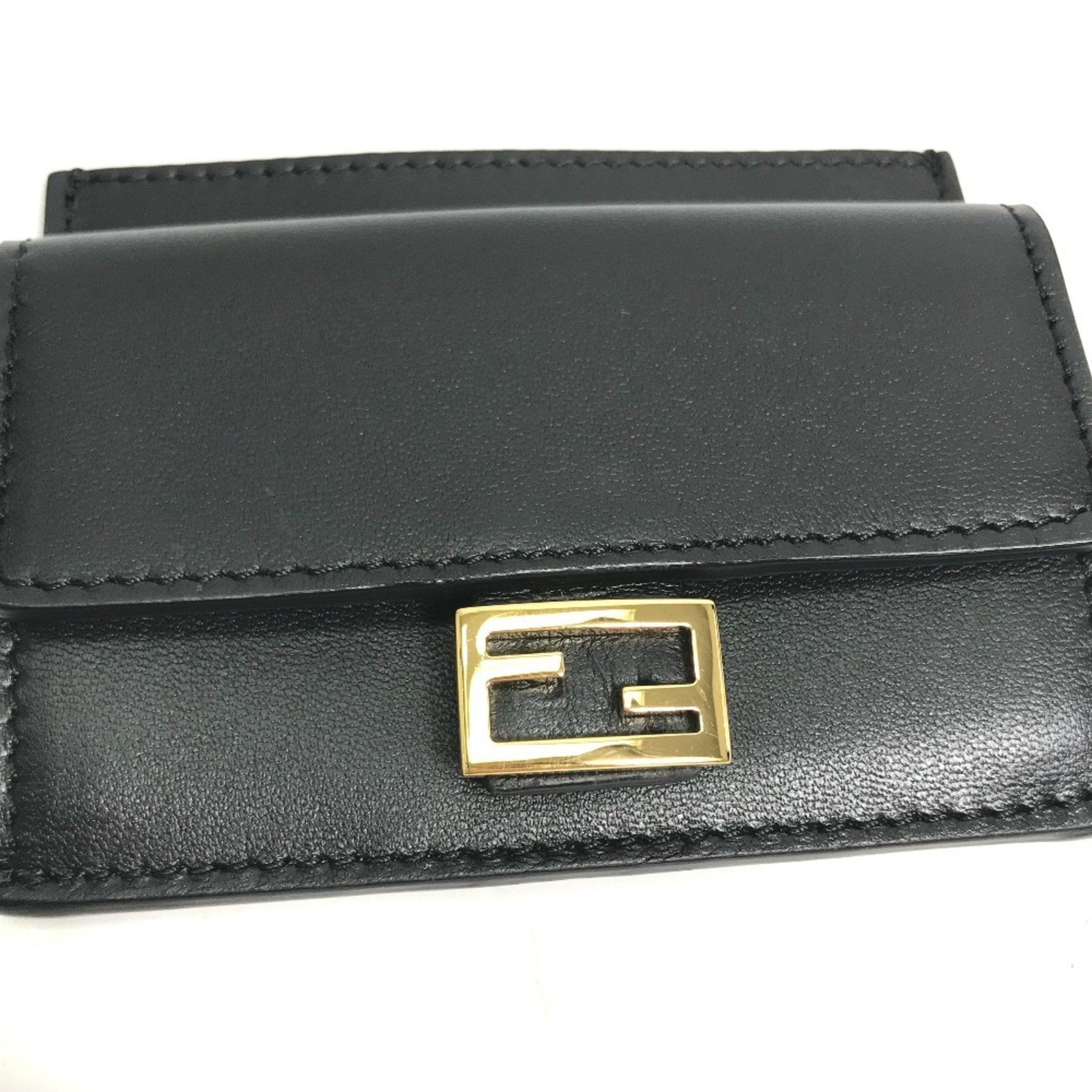 FENDI Baguette Card Holder/Coin Purse/Wallet in Leather