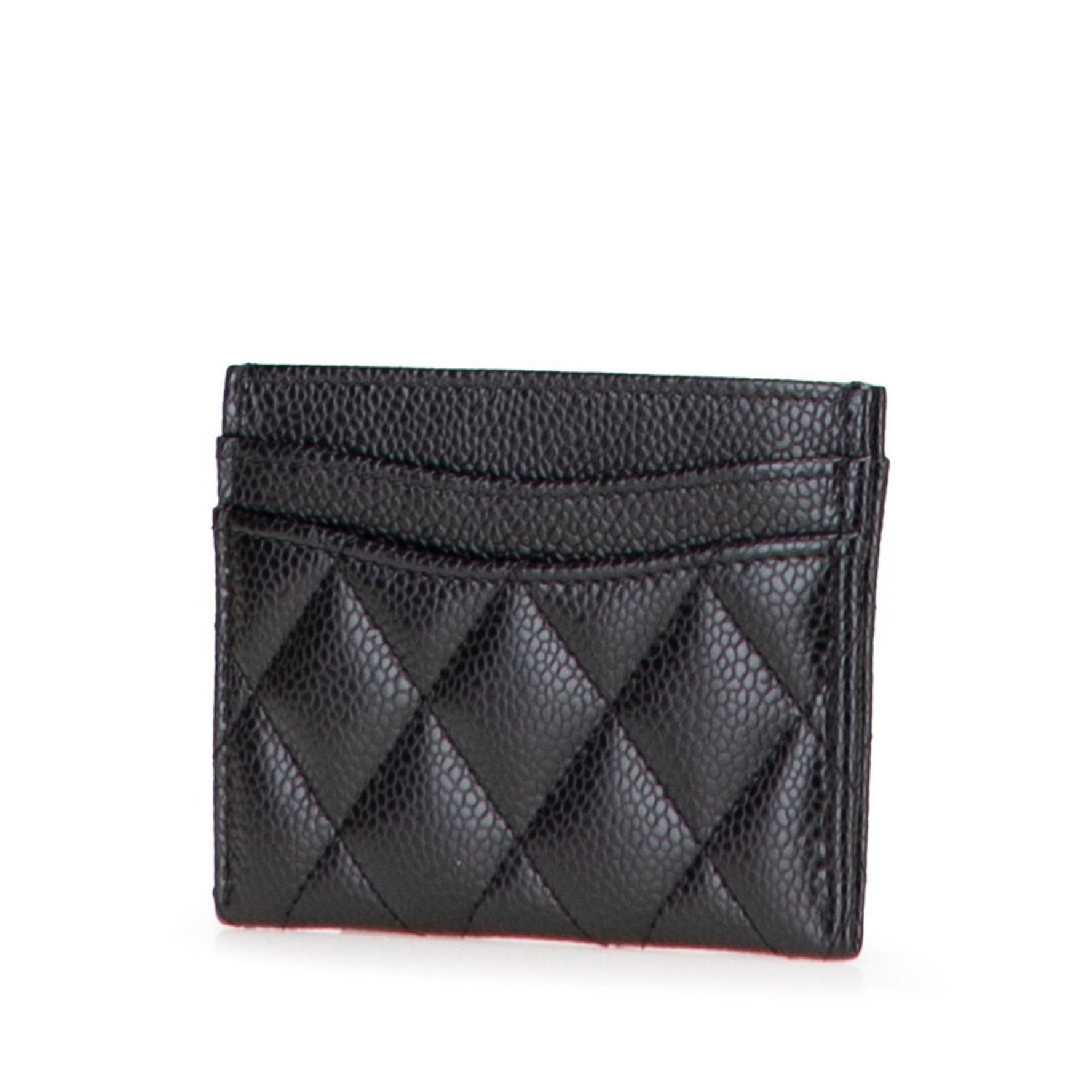 CHANEL Matelasse Coco Mark Gold Hardware Classic Card Case Caviar Leather