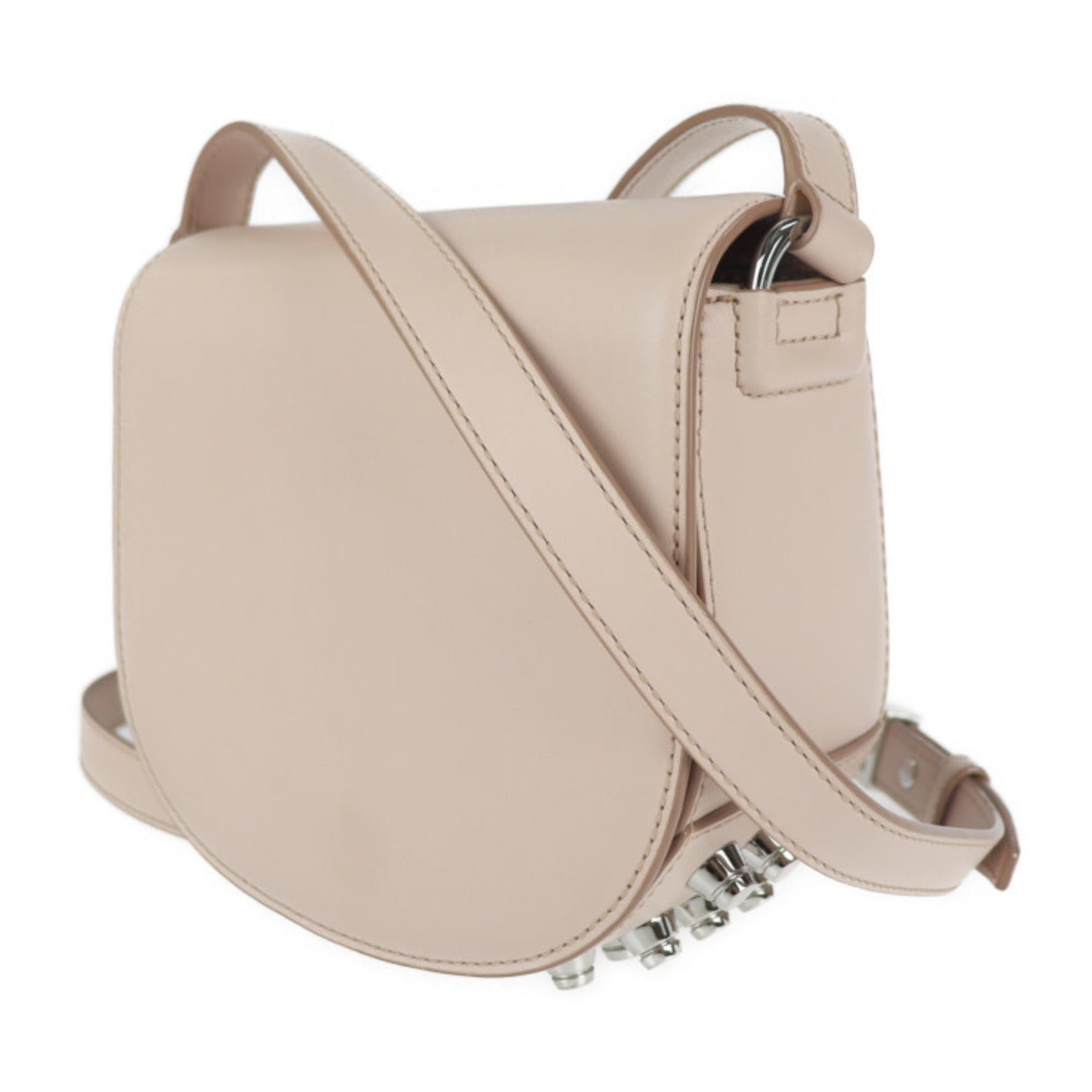 Alexander Wang MINI LIA Shoulder Bag in Pale Pink Calfskin Leather with Studded Pochette and Crossbody