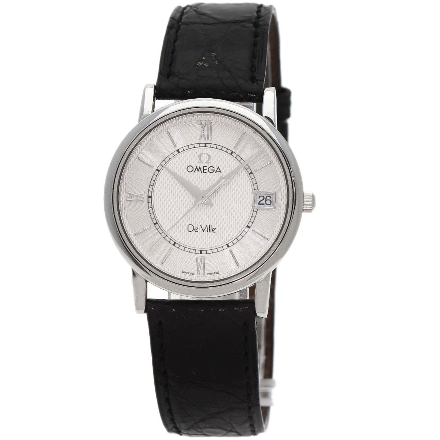 OMEGA 7814.31 Deville Prestige Watch Stainless Steel Leather Men's