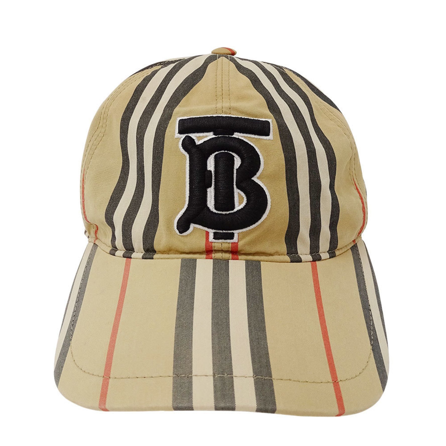 Burberry Cotton Cap (Size M, with Logo and Stripe Pattern