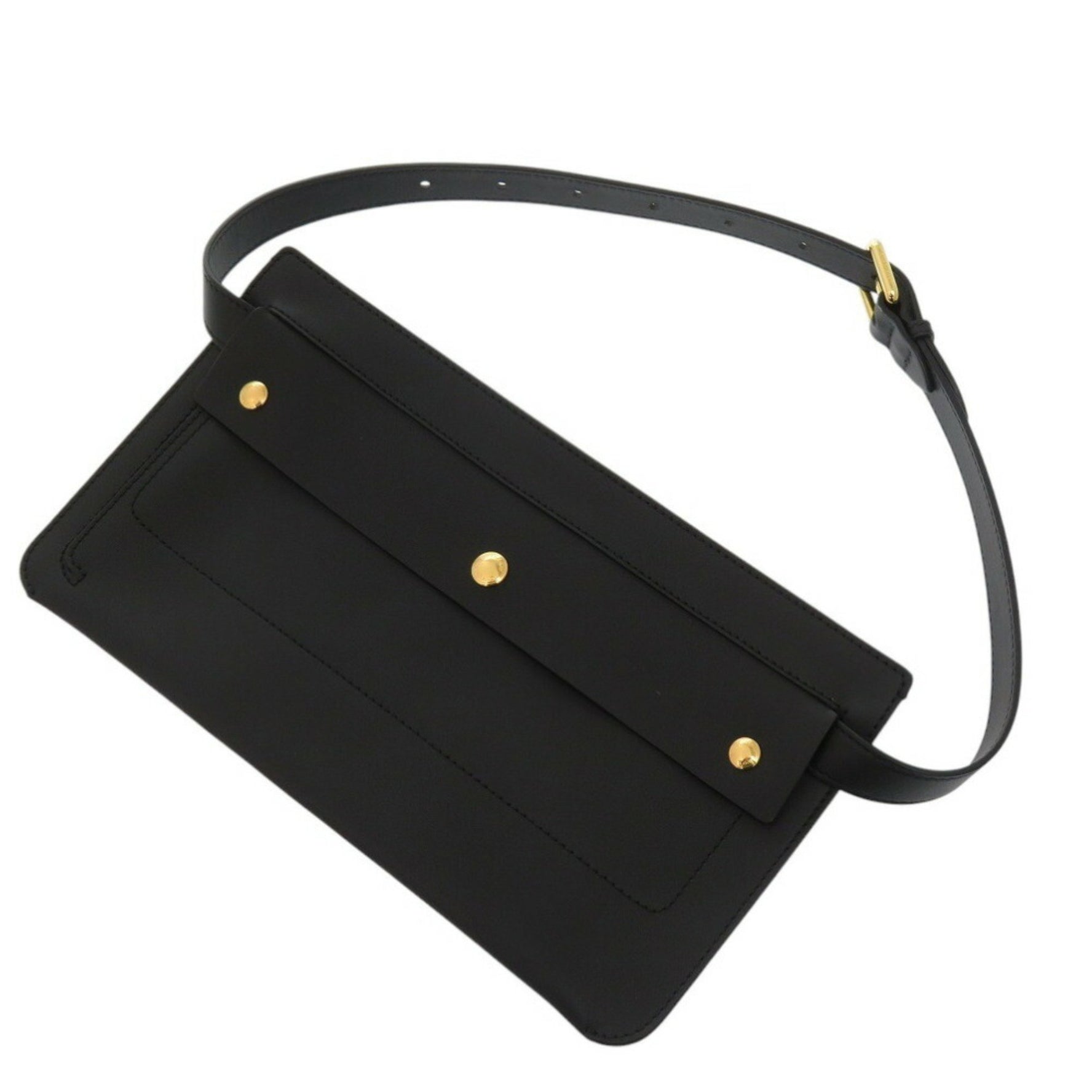 Burberry Leather Black Waist Bag Pouch 1632BURBERRY