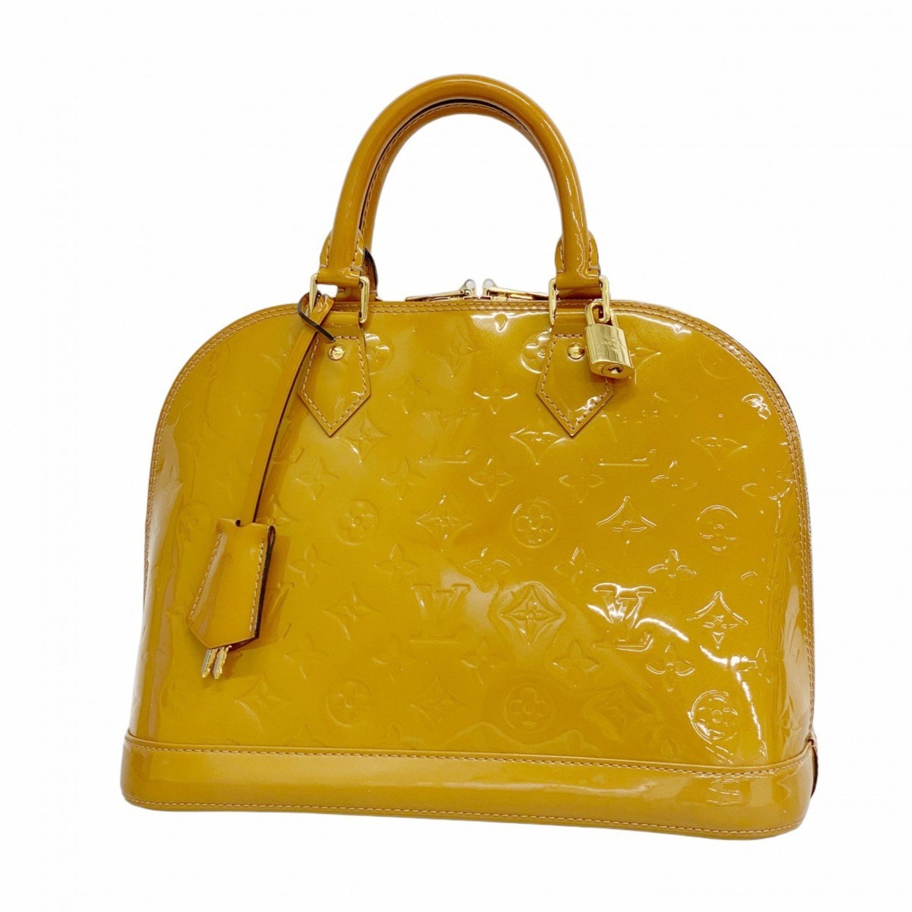 Louis Vuitton Vernis Alma PM Handbag M91583 Rose Velours for Women