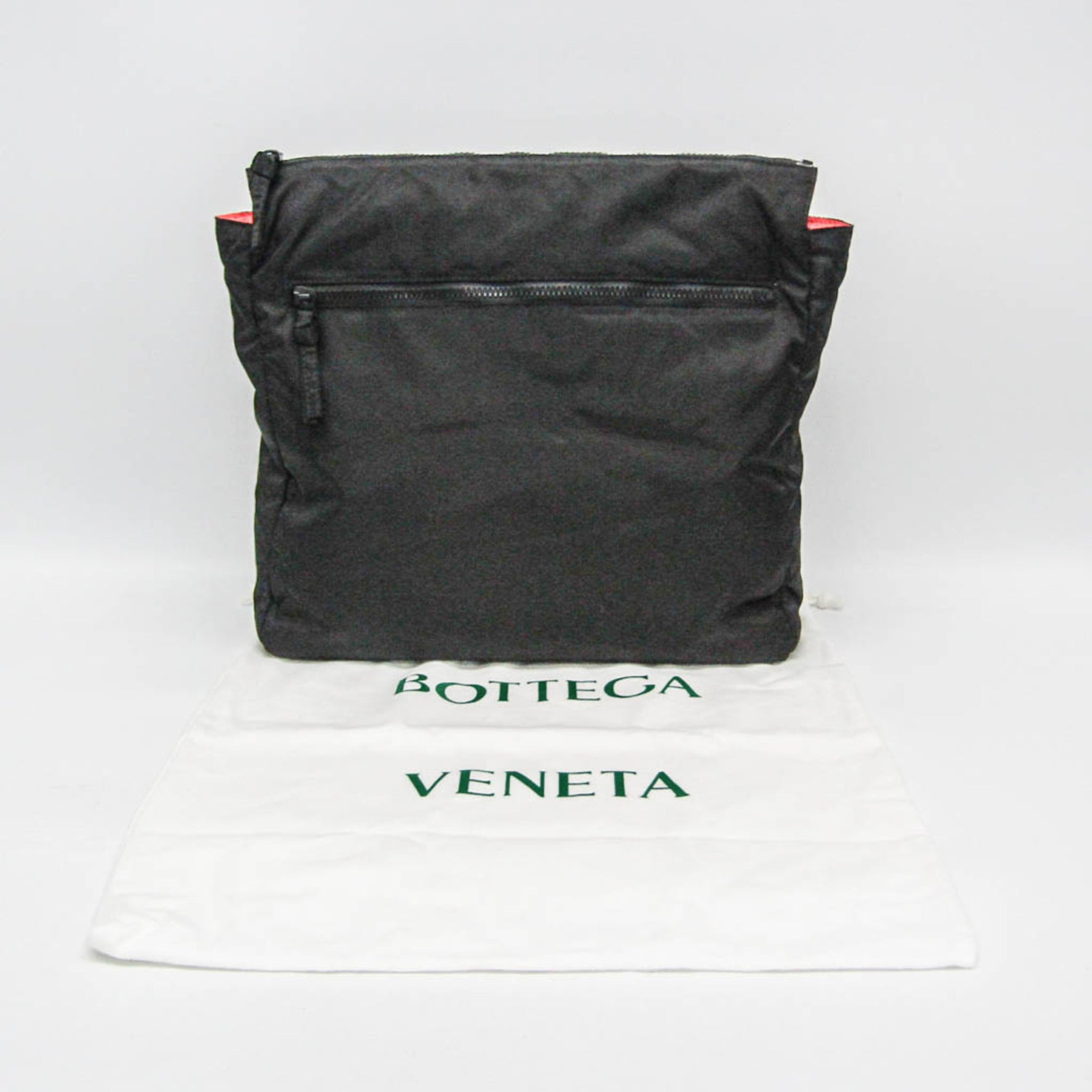 Bottega Veneta Travel Pouch Men,Women Nylon Clutch Bag,Pouch Black,Orange