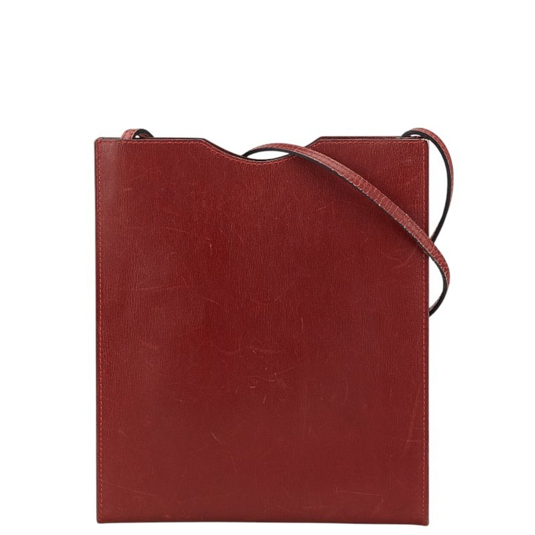 Hermes Onimetou Shoulder Bag Bordeaux Red Box Calf Women's HERMES
