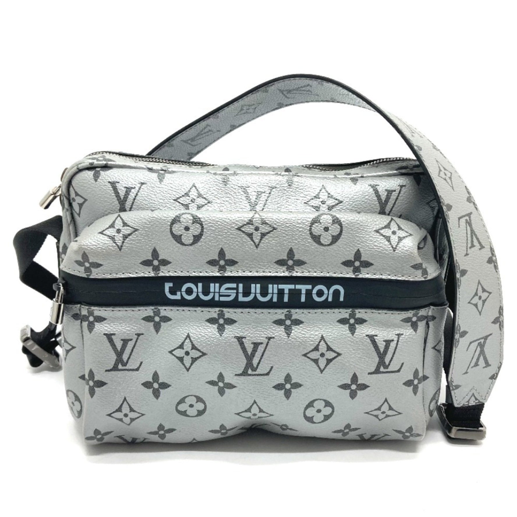 LOUIS VUITTON M43859 Monogram Reflect Messenger PM Shoulder Bag in Canvas, Men's, Silver