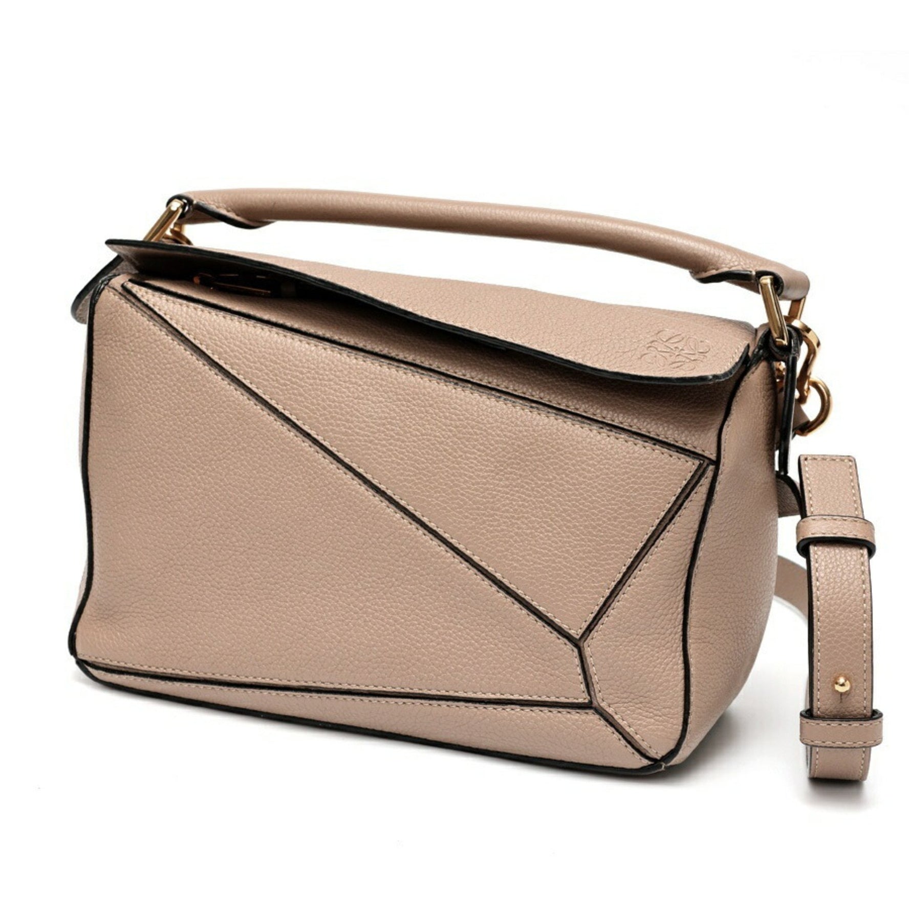 LOEWE Puzzle Bag Small Soft Grain Calfskin Greige