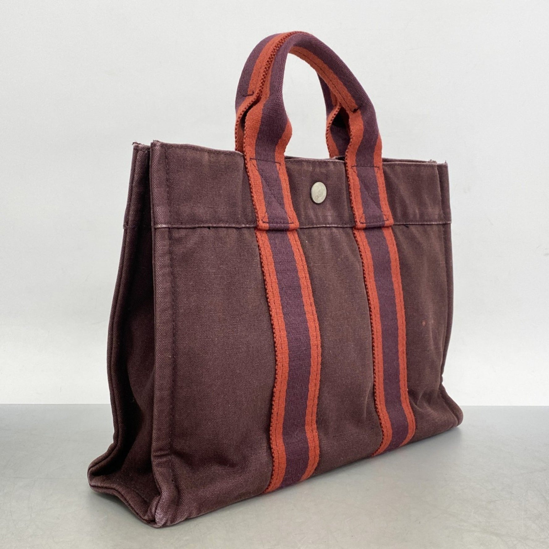 Hermes Fouleaux PM Canvas Handbag