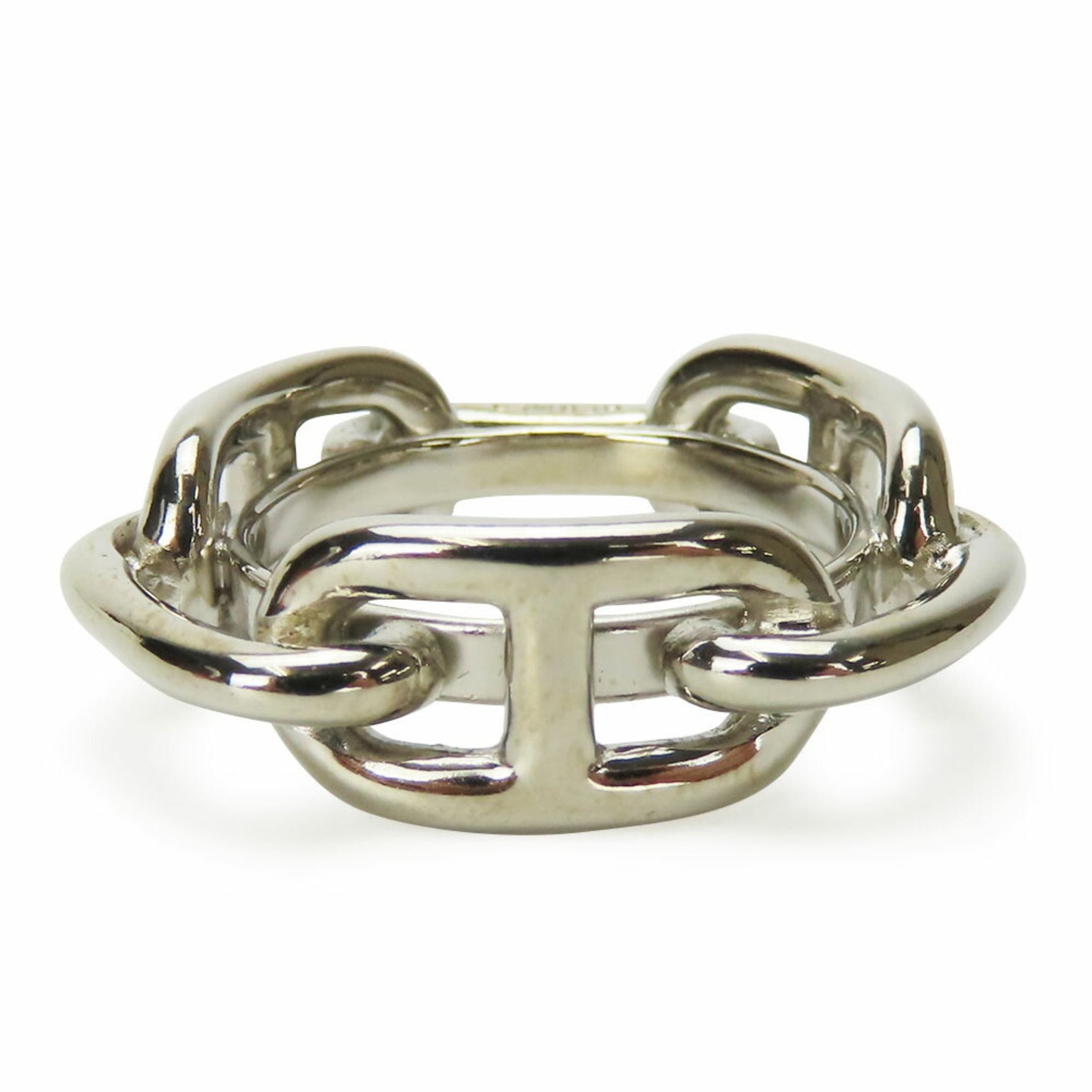 Hermes scarf ring Chaine d'Ancre metal silver accessory for women HERMES