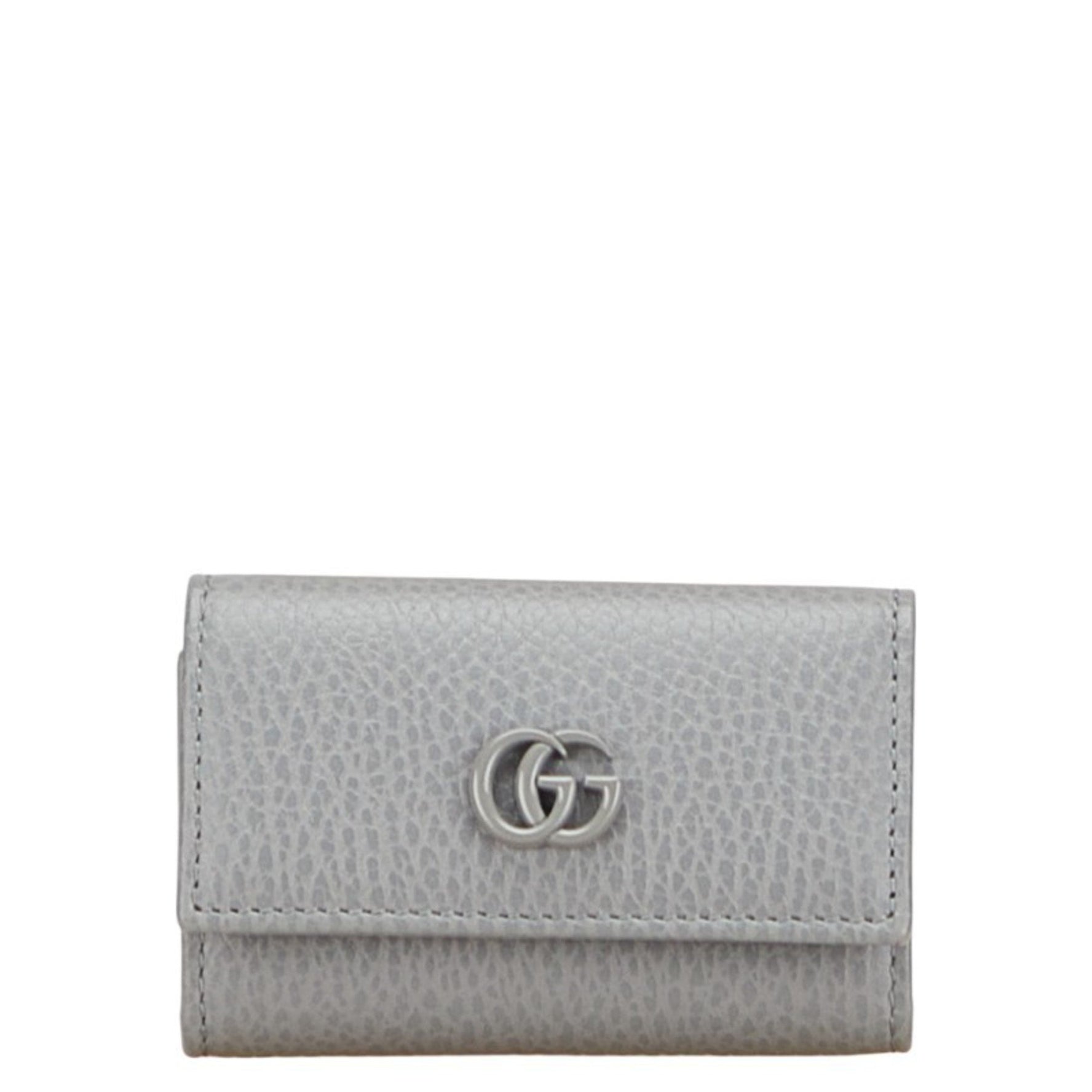 Gucci Petit Marmont Double G Logo Key Case Leather
