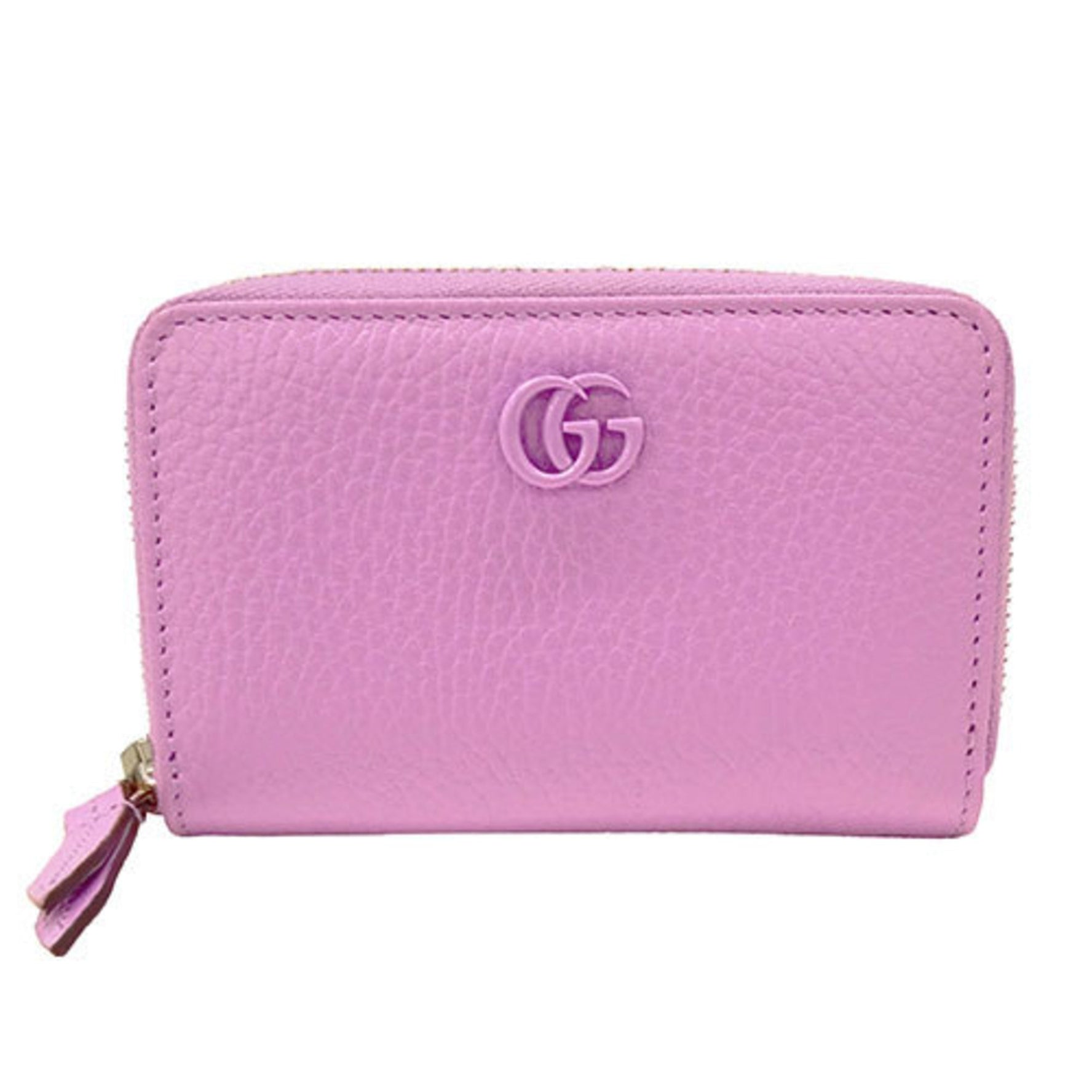 GUCCI Women's Wallet Coin Case Card Leather Petit Marmont Purple Compact