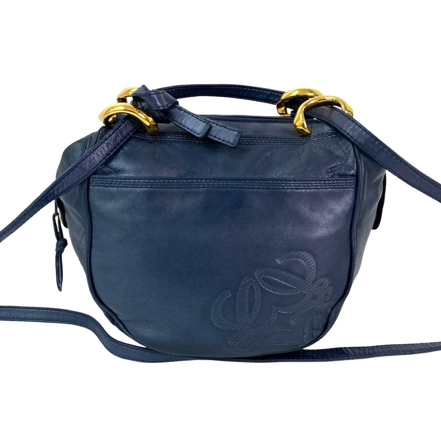LOEWE Vintage Anagram Logo Nappa Leather Handbag/Shoulder Bag, 131-2