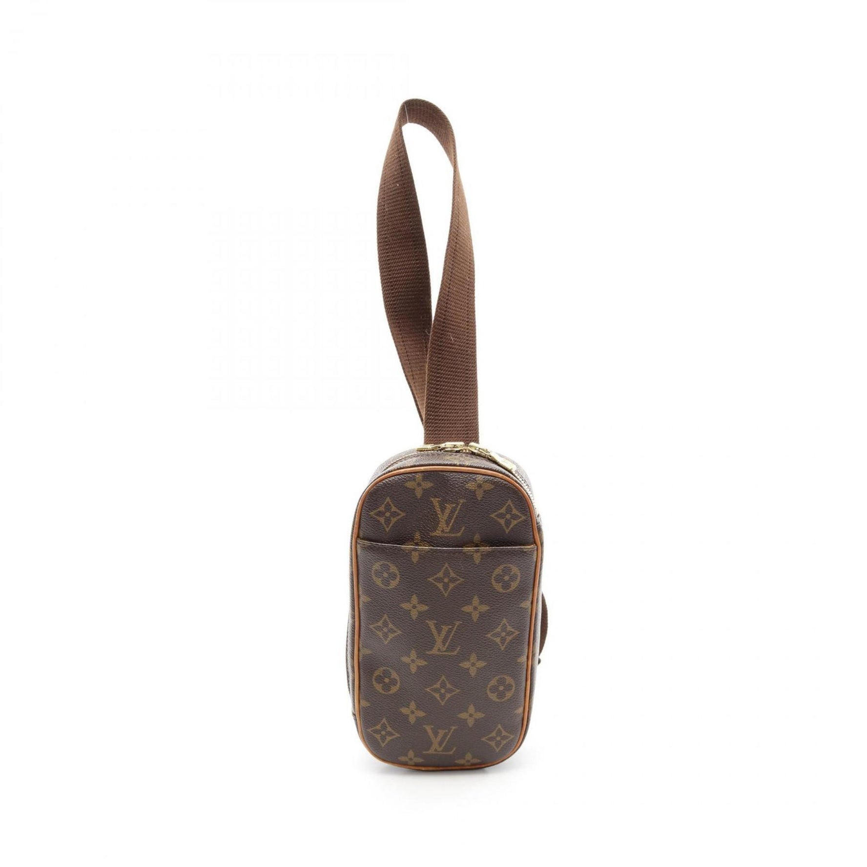 Louis Vuitton Pochette Ganju Monogram Waist Bag Body Coated Canvas Leather Men's