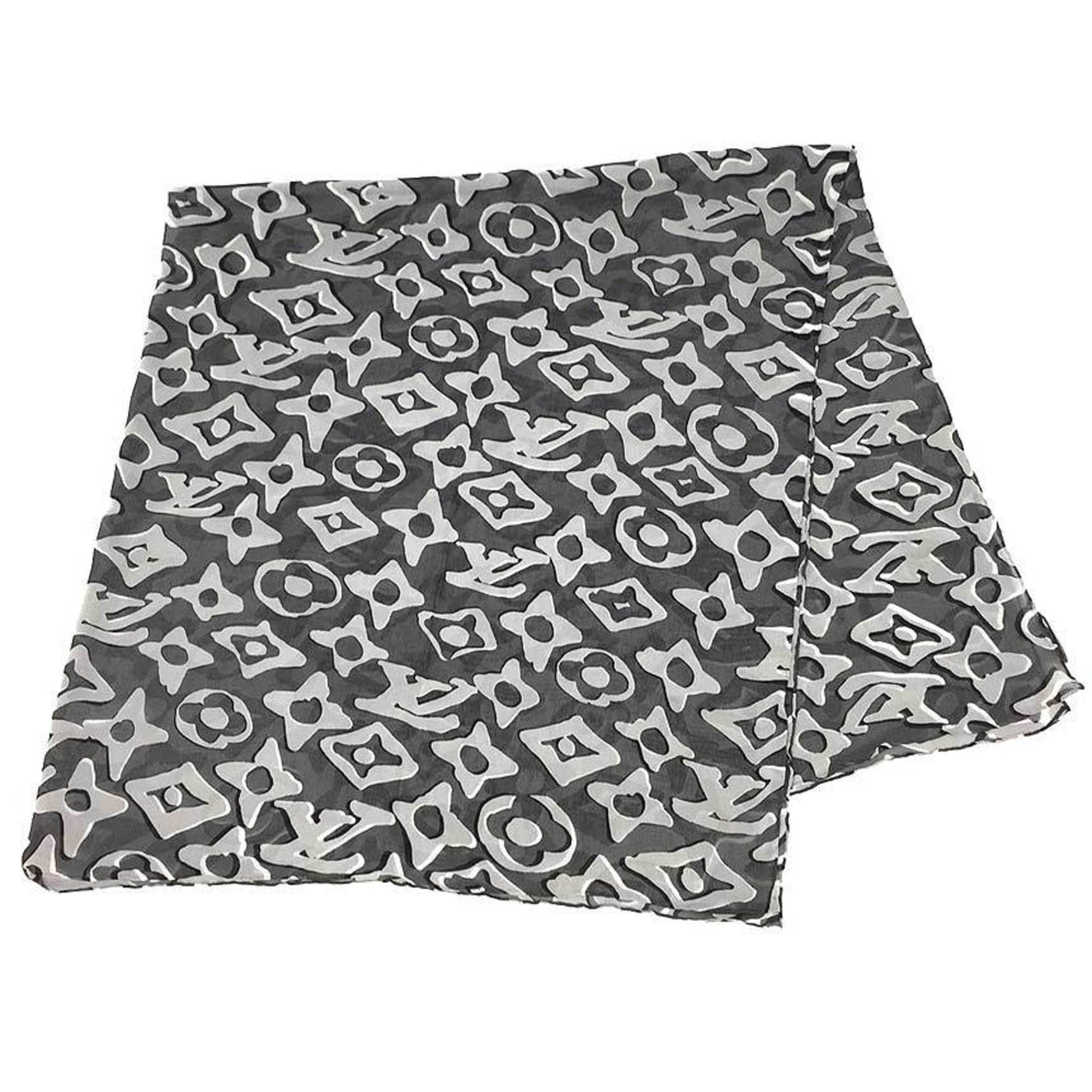 LOUIS VUITTON Louis Vuitton Carre Geant Monogram M76556 LV×UF × Urs Fischer Stole Shawl Scarf Muffler