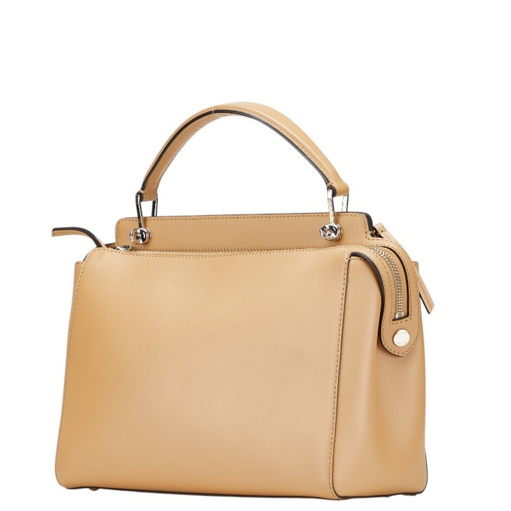 FENDI.com Flower Stud Handbag/Shoulder Bag Beige Multicolor Leather FENDI