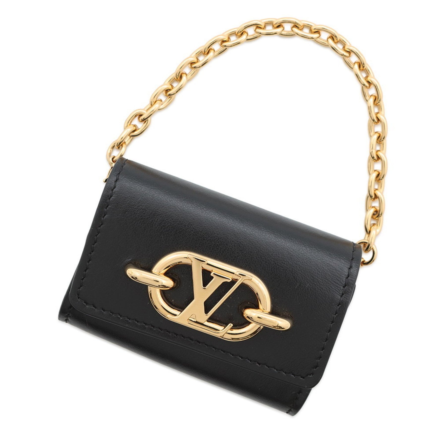 Louis Vuitton Earphone Case Jewel Sack Holder LV Link Black