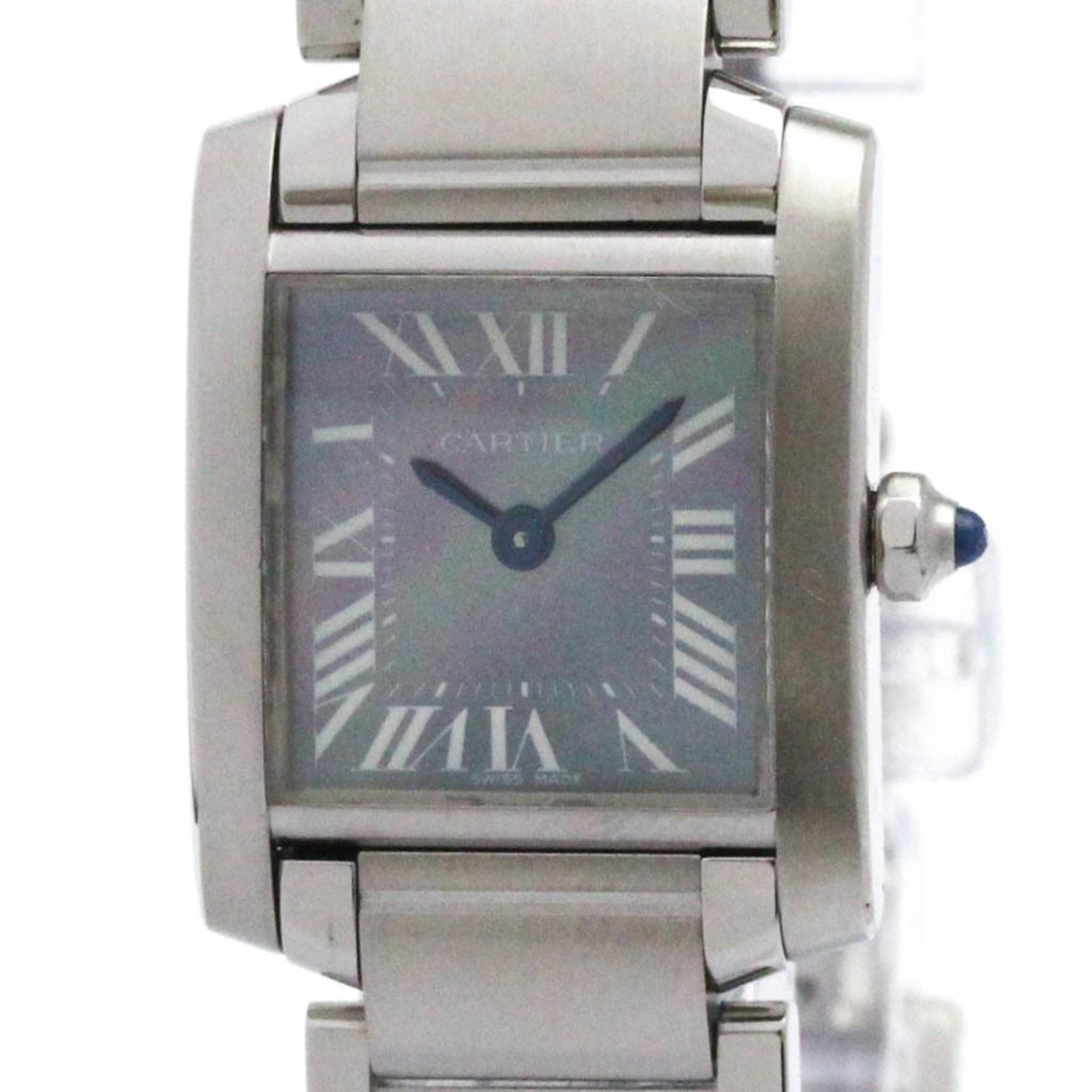 CARTIER Tank Francaise MOP Dial Quartz Ladies Watch Polished