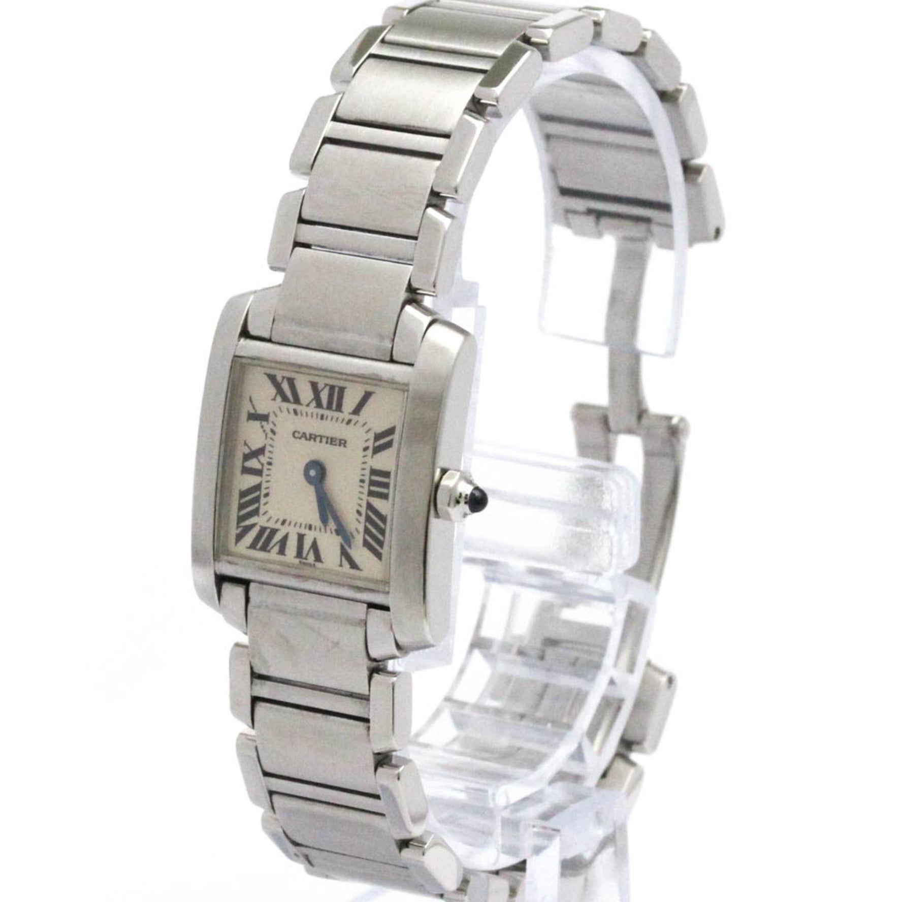 CARTIER Tank Francaise Steel Quartz Ladies Watch Polished