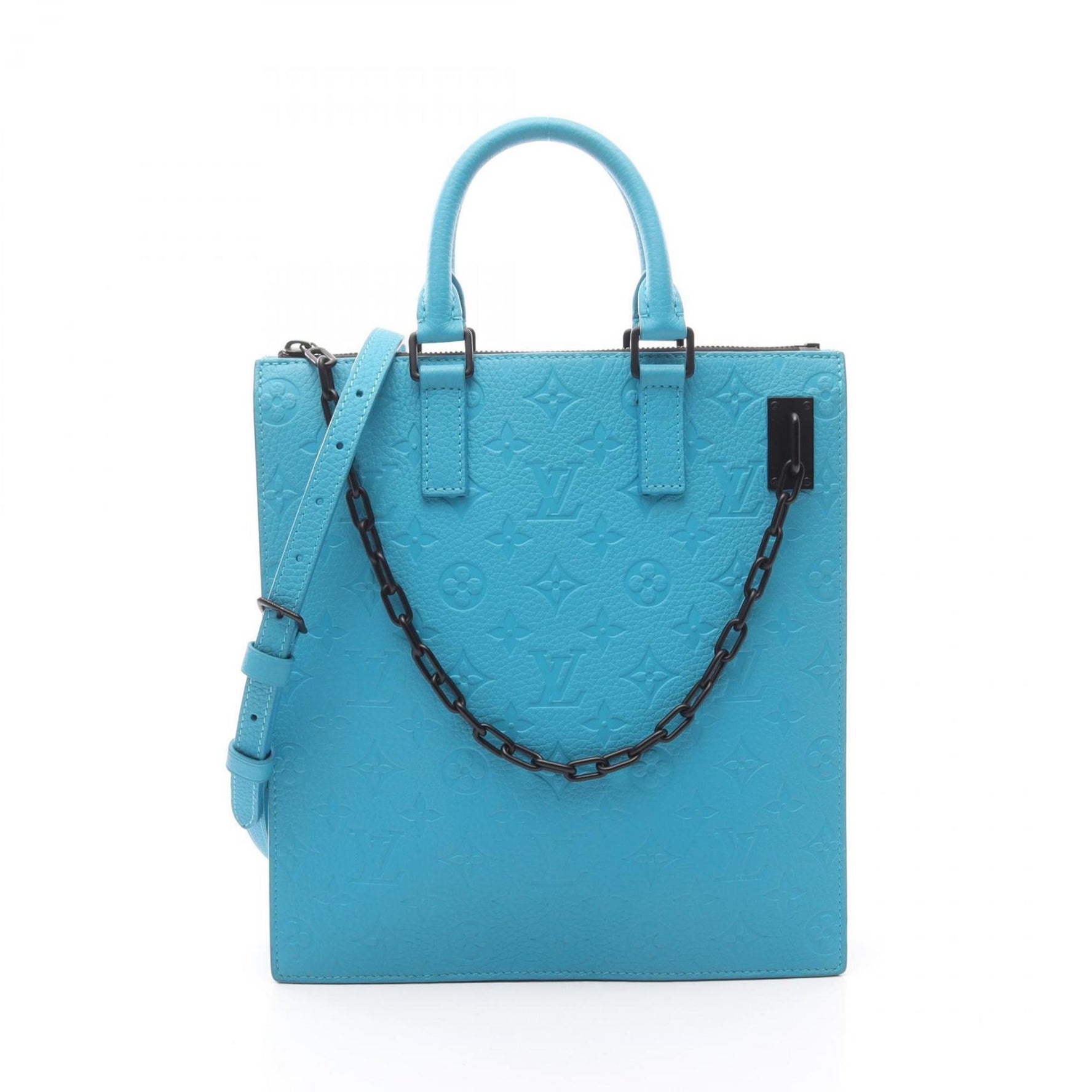 Louis Vuitton Sac Plat Messenger Tote Bag in Taurillon Leather