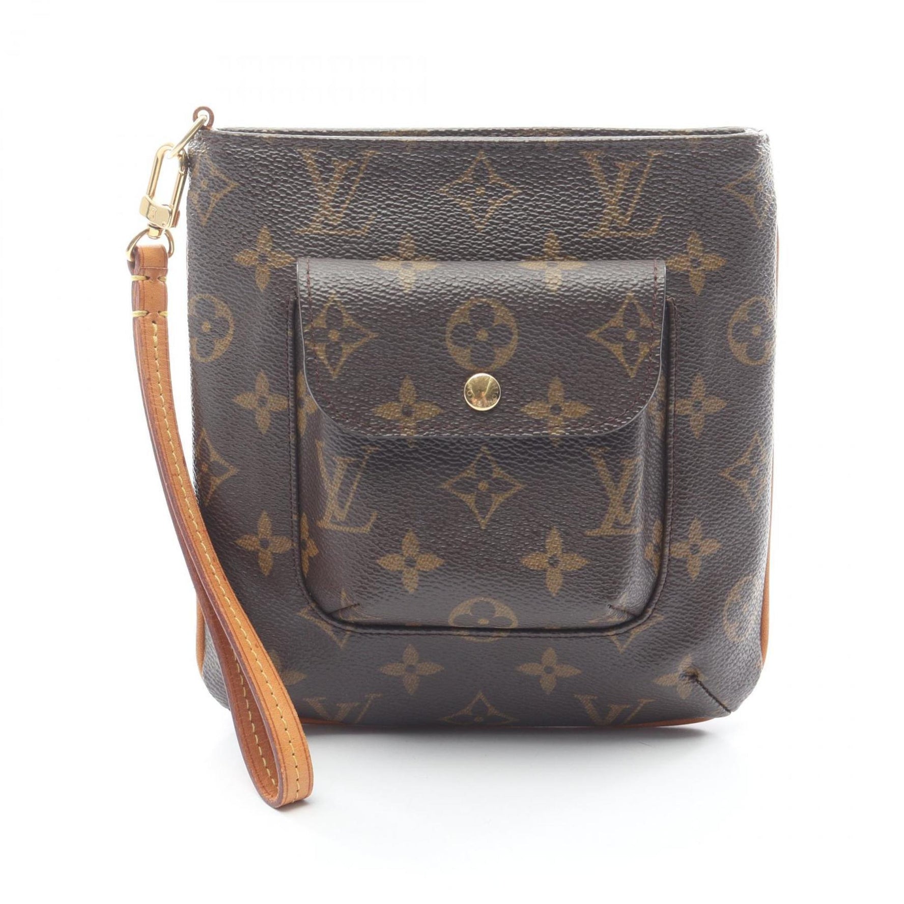 Louis Vuitton Partition Monogram Pouch Bag, Leather, Brown