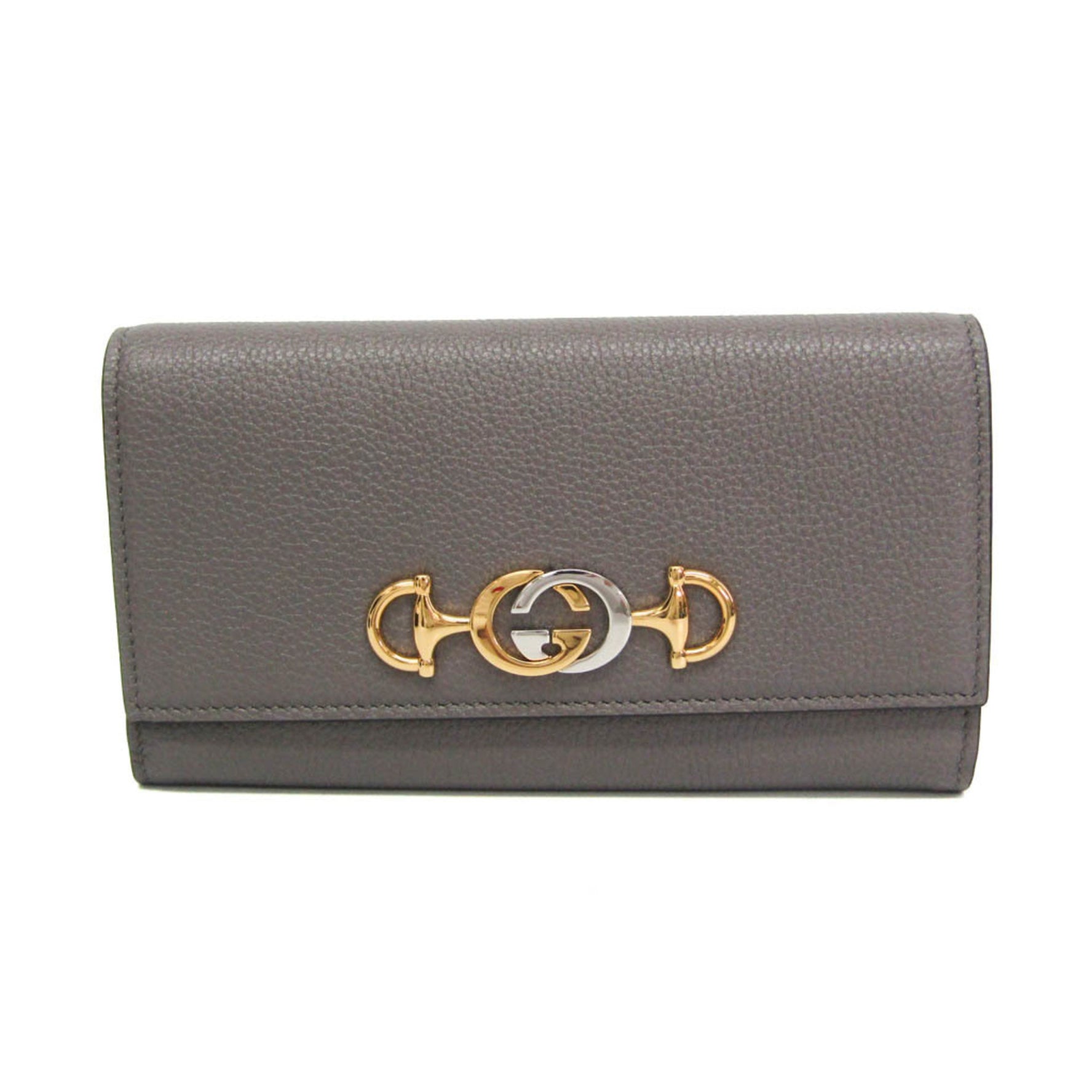Gucci Zumi Continental Wallet Women's Leather Long Wallet (bi-fold) Dark Gray
