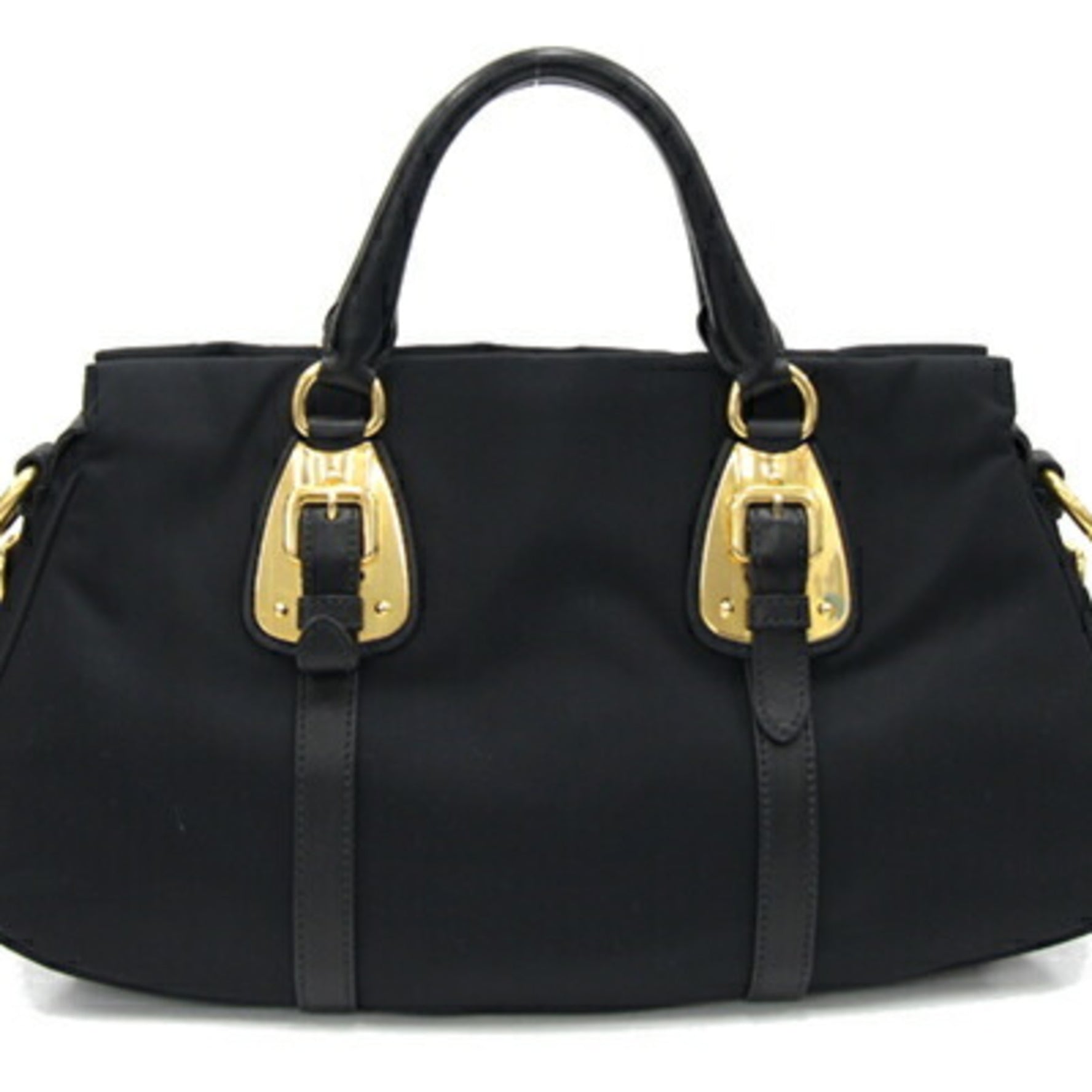 Prada Handbag BN1903 Black Nylon Leather Shoulder PRADA