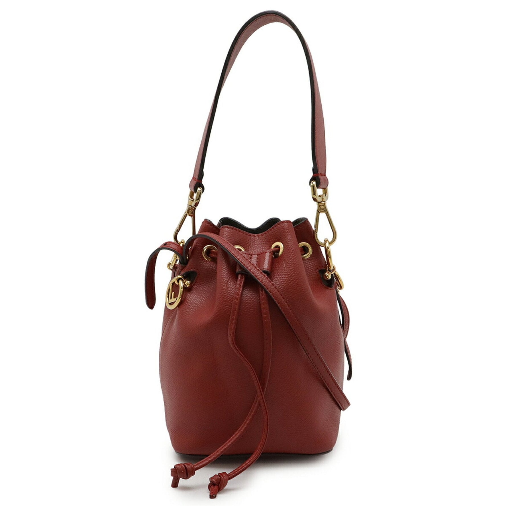 FENDI Mon Tresor Shoulder Bag Leather Red