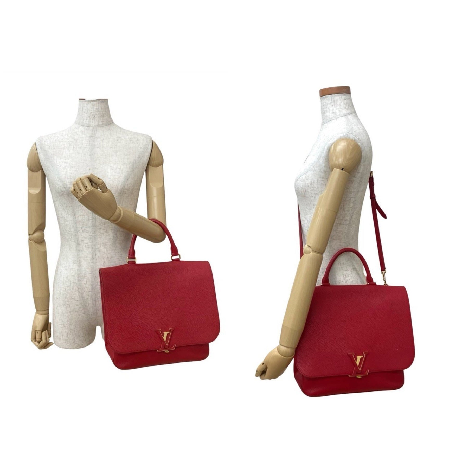 Louis Vuitton Volta Taurillon Leather Handbag, Shoulder Bag, Tote Red
