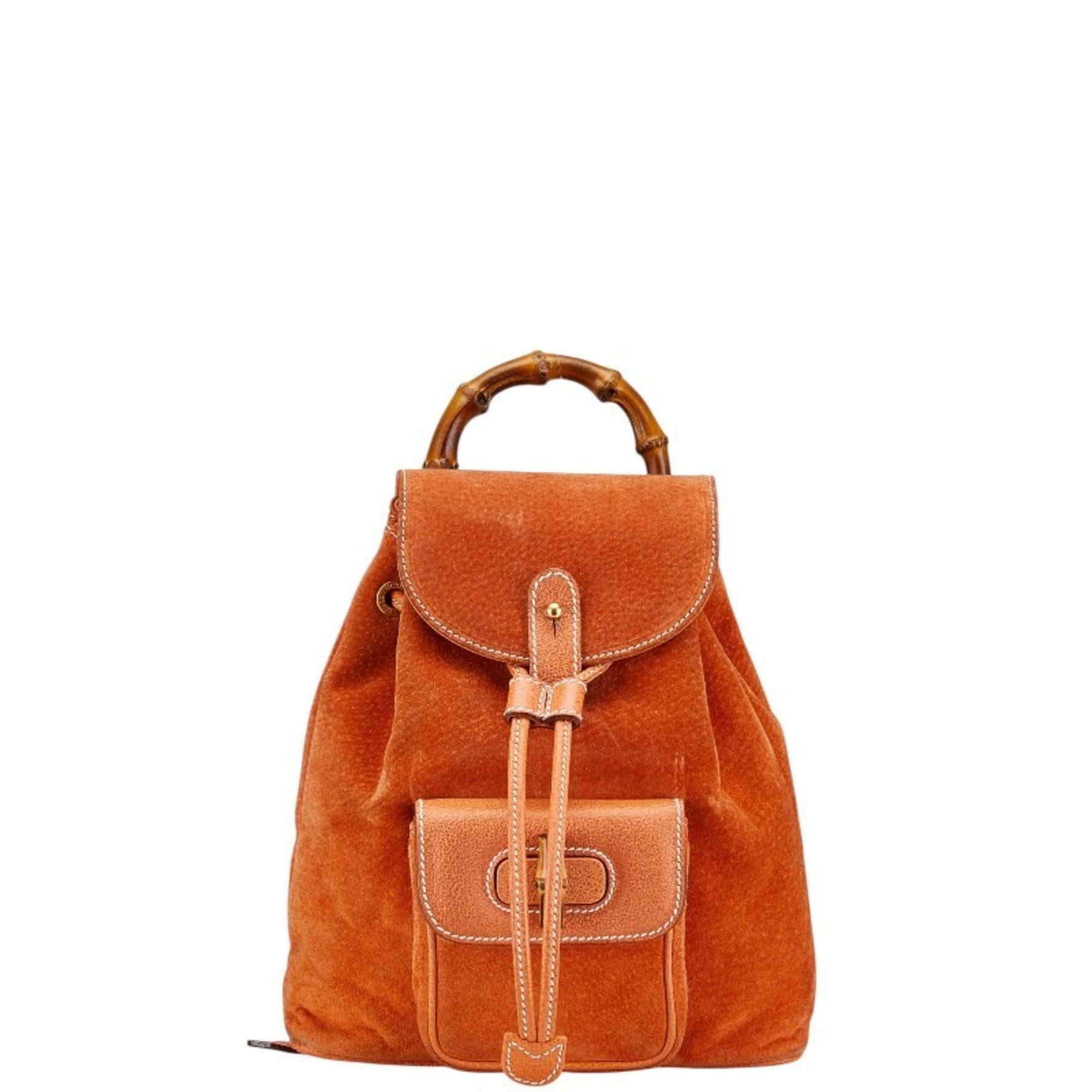 Gucci Bamboo Backpack 003 2058 0030 Suede Leather