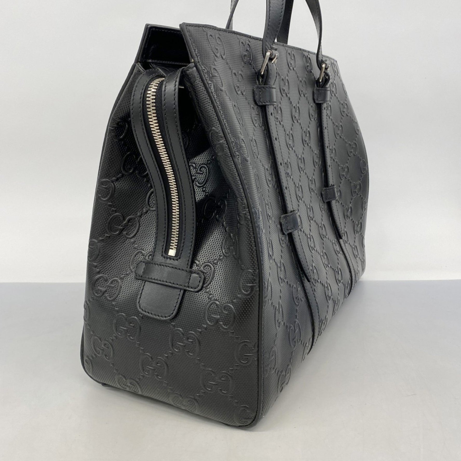 Gucci Boston Bag with GG Embossing, Leather