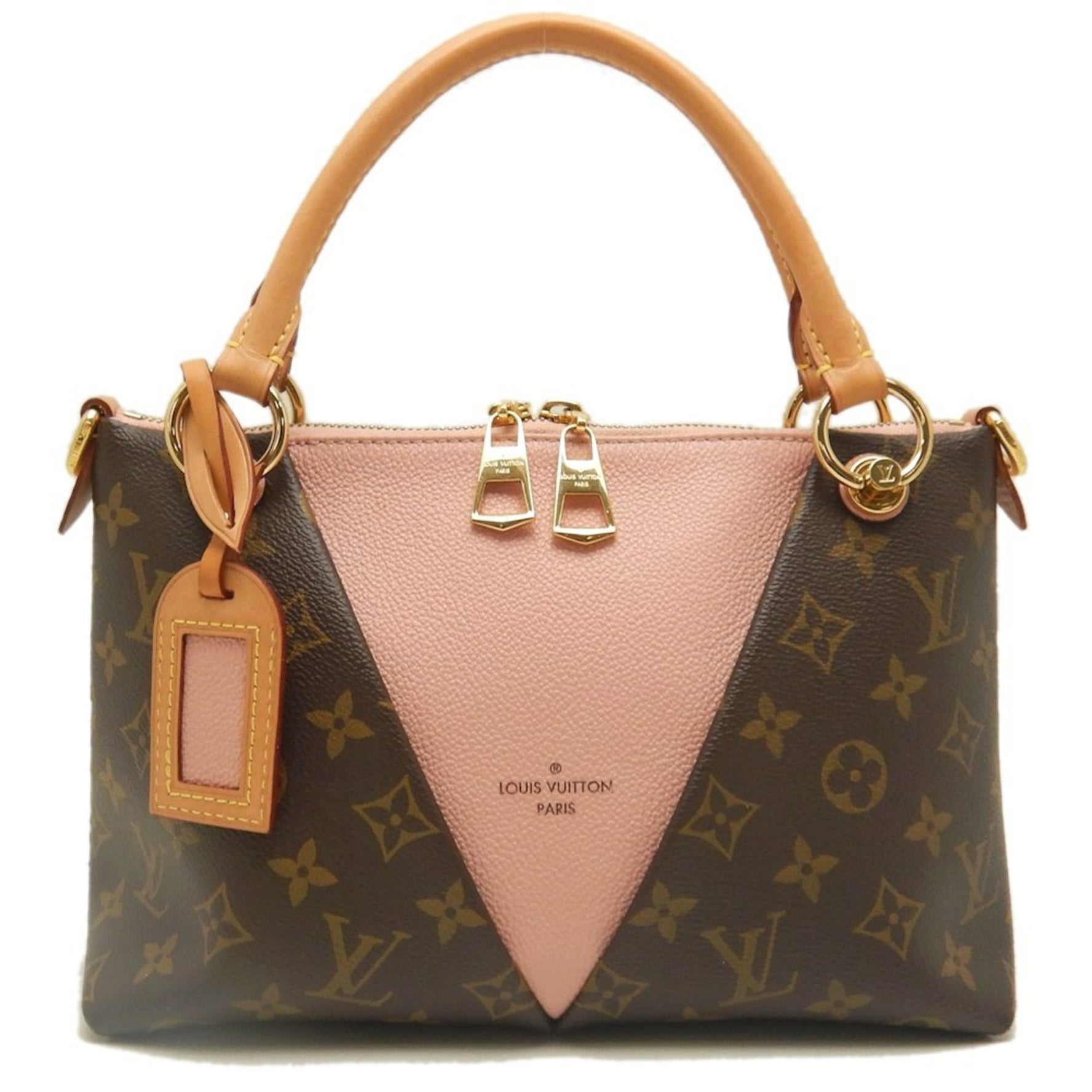 LOUIS VUITTON Monogram V Tote BB Handbag in Rose Poodle