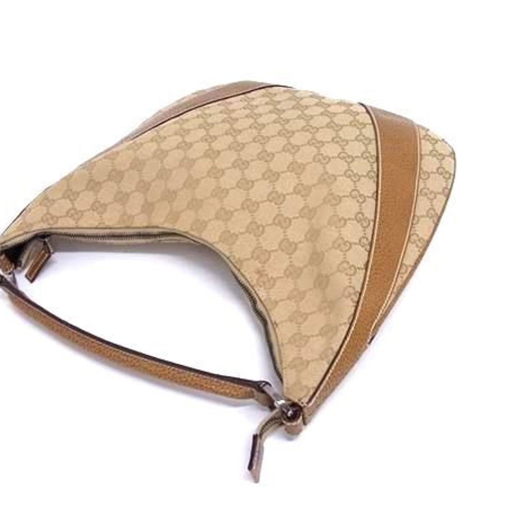 GUCCI GG Canvas Shoulder Bag and Leather