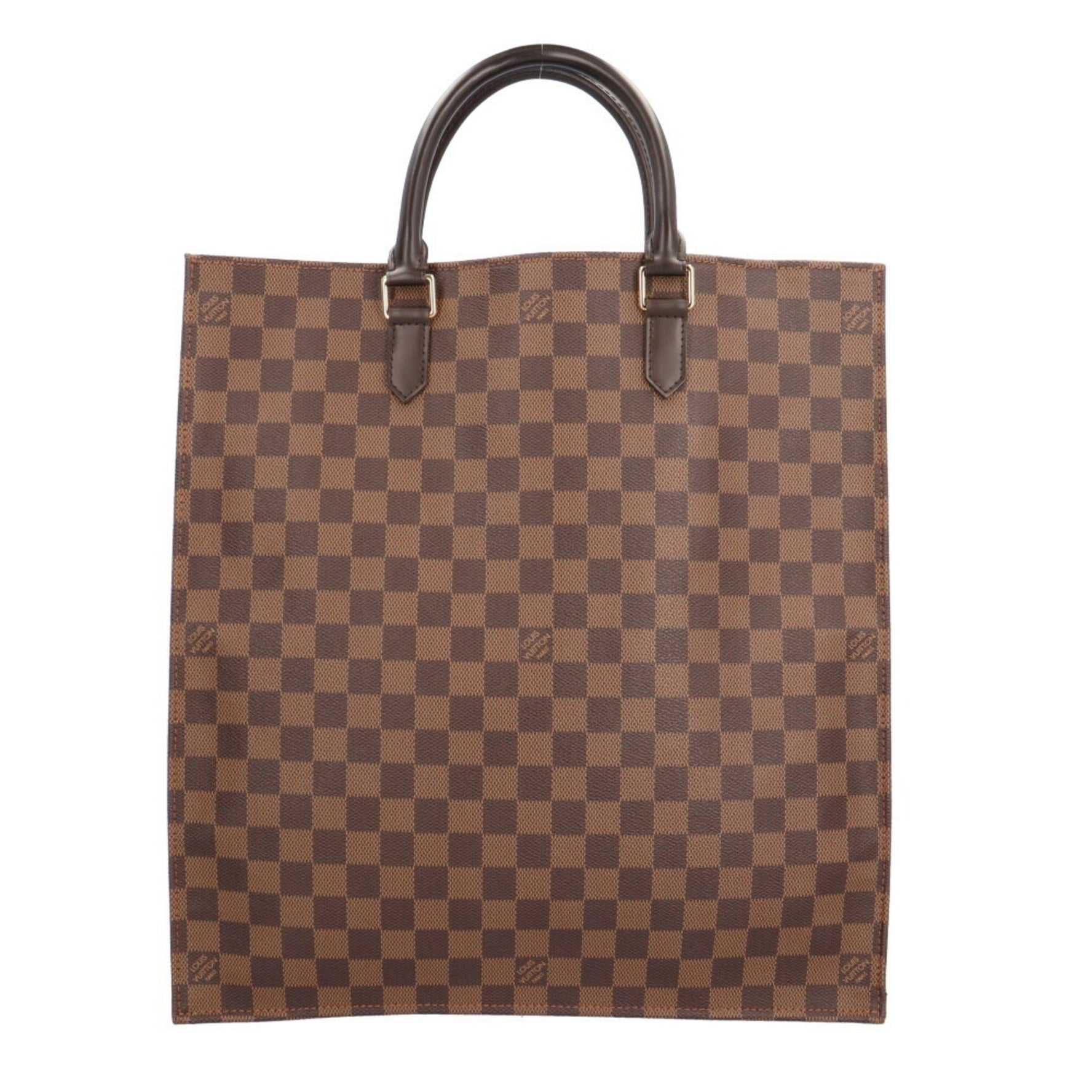 Louis Vuitton Sac Plat Damier Handbag Canvas N51140 Brown Unisex LOUIS VUITTON