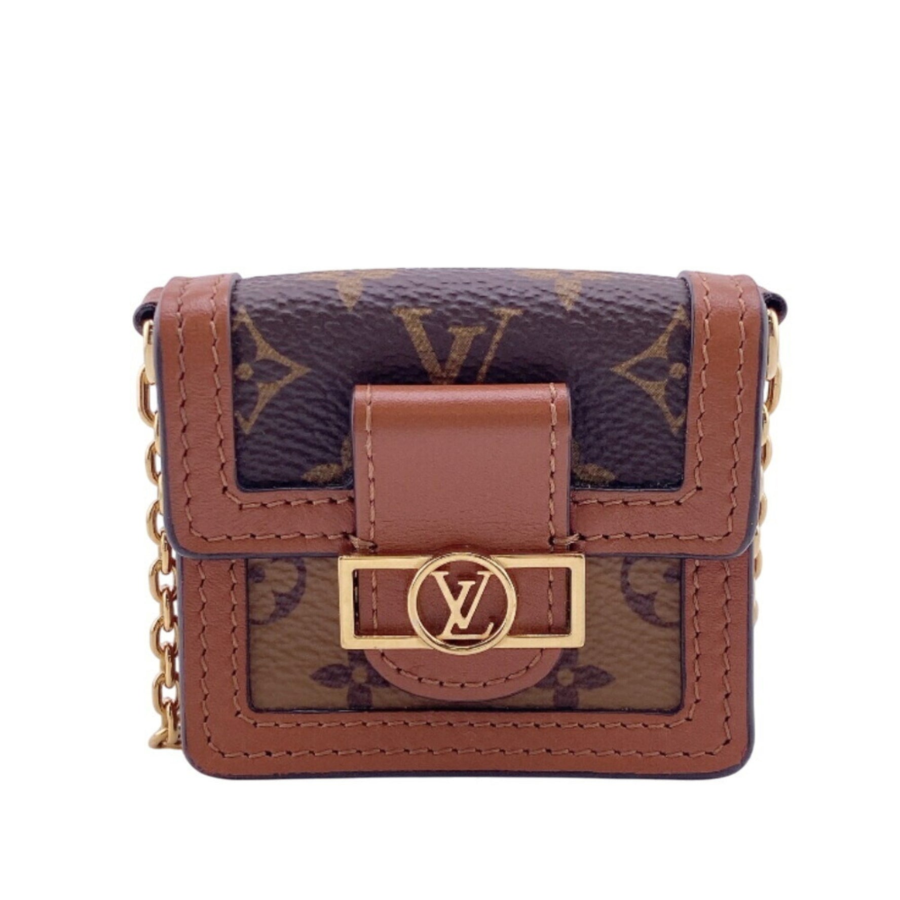 LOUIS VUITTON M80250 Micro Dauphine Monogram Pouch Brown Women's
