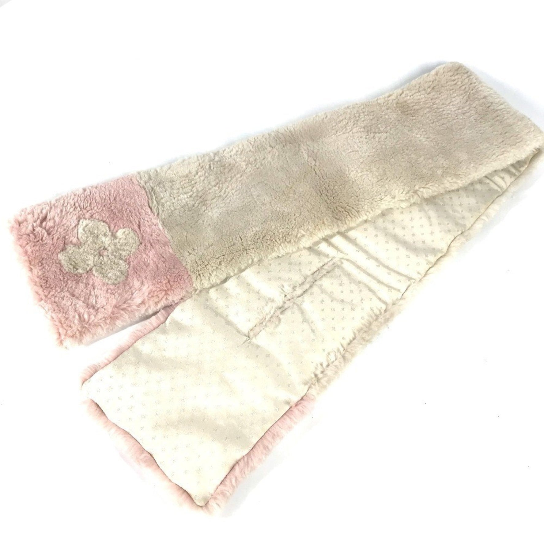 LOUIS VUITTON M70873 Fur Tippet Logo Two-Tone Echarpe LV In the City Scarf, Women's, Pink