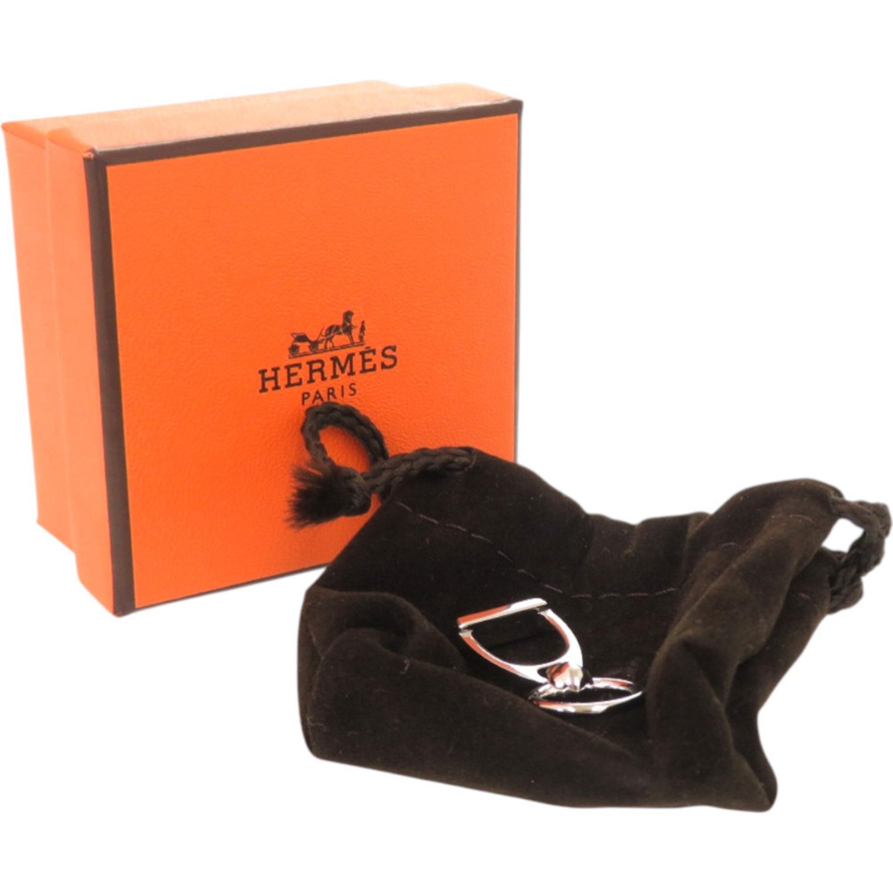 Unused Hermès Etrier scarf ring, metal, 0576 HERMES