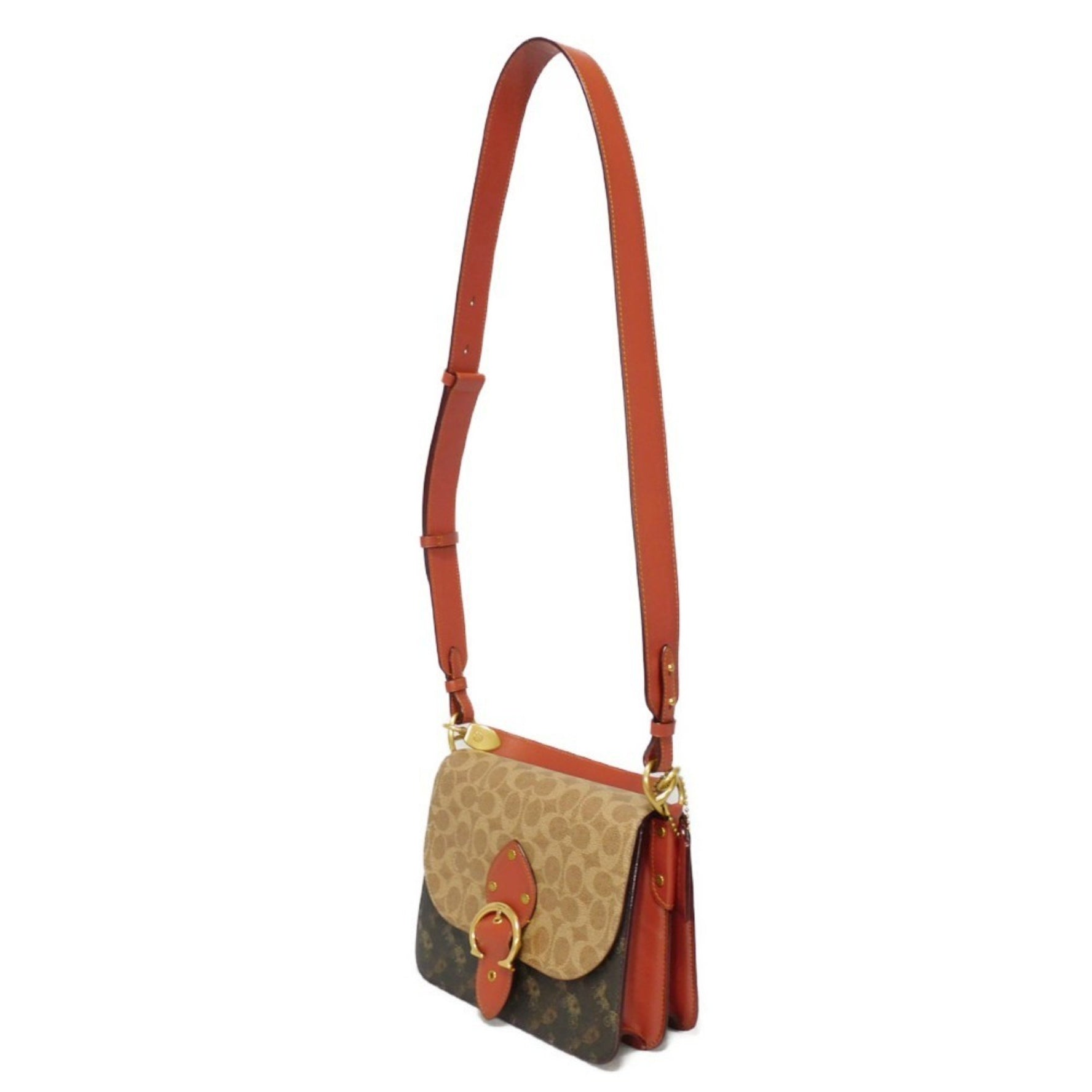 COACH Shoulder Bag Beat Signature Hand Chain 3WAY Crossbody Horse & Carriage Print C2418 Women's