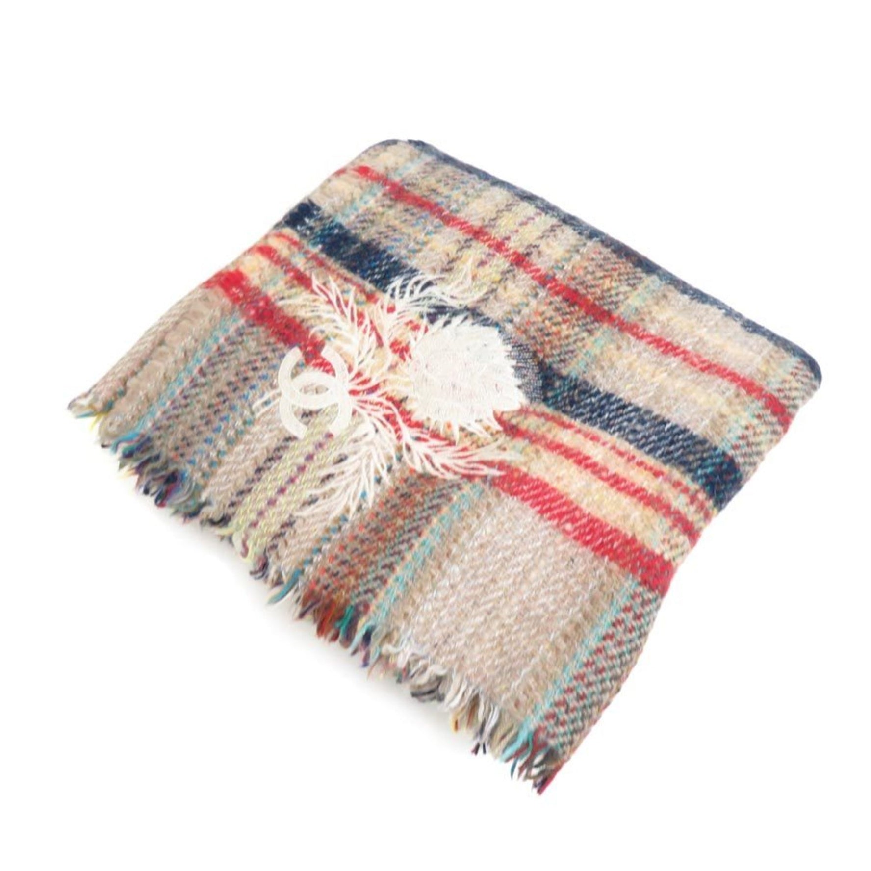 CHANEL Blanket Coco Mark Wool Multicolor Unisex