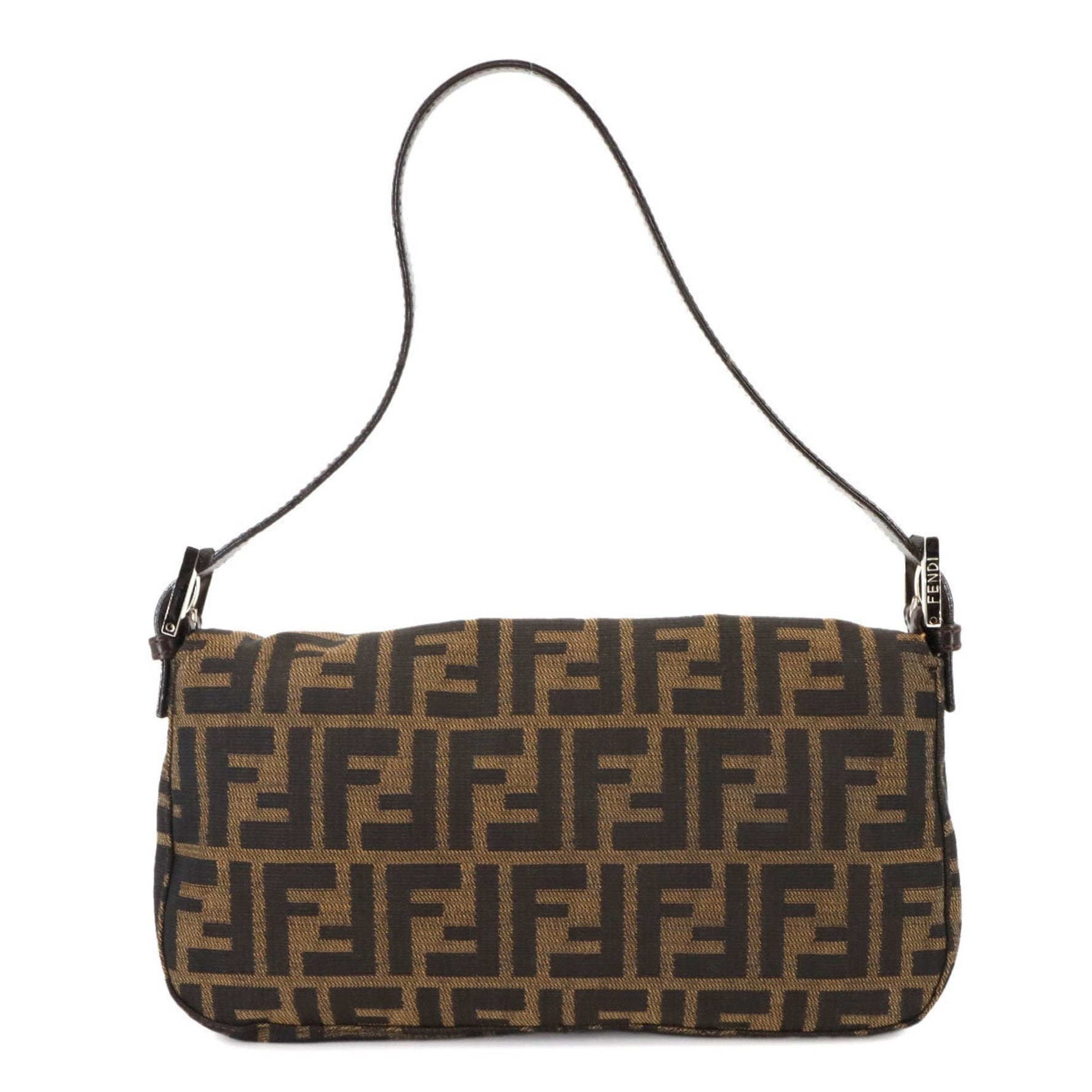 Fendi Zucca Mamma Baguette Shoulder Bag, Canvas and Leather, Silver Hardware