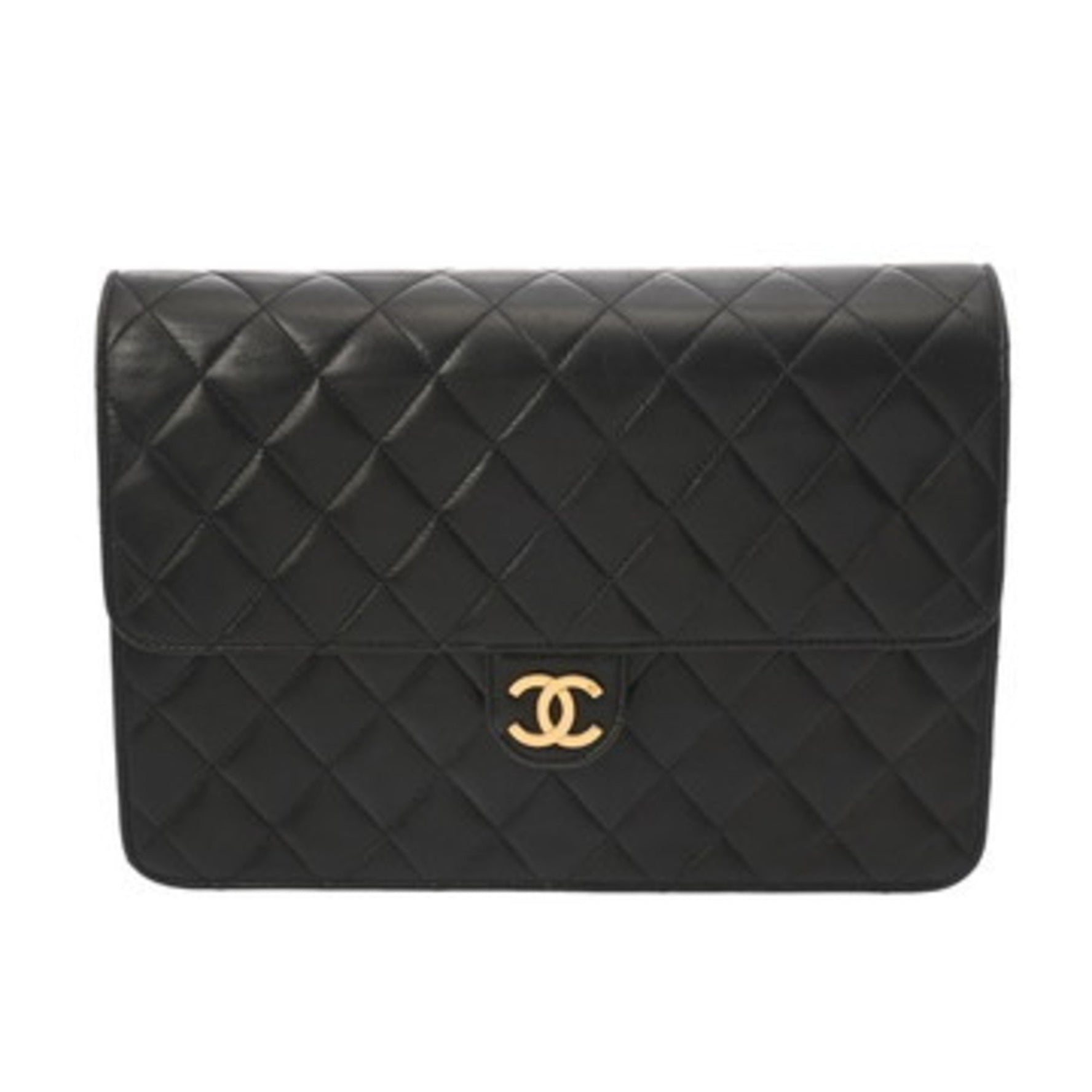 CHANEL Matelasse Push Lock Chain Shoulder Bag, Lambskin
